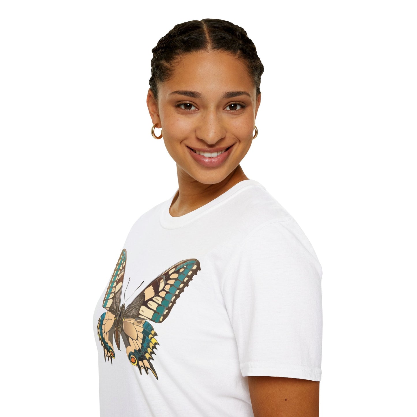 Unisex Butterfly T Shirt Softstyle 64000 Ring Spun Cotton Lightweight Tee Breathable Everyday Comfort
