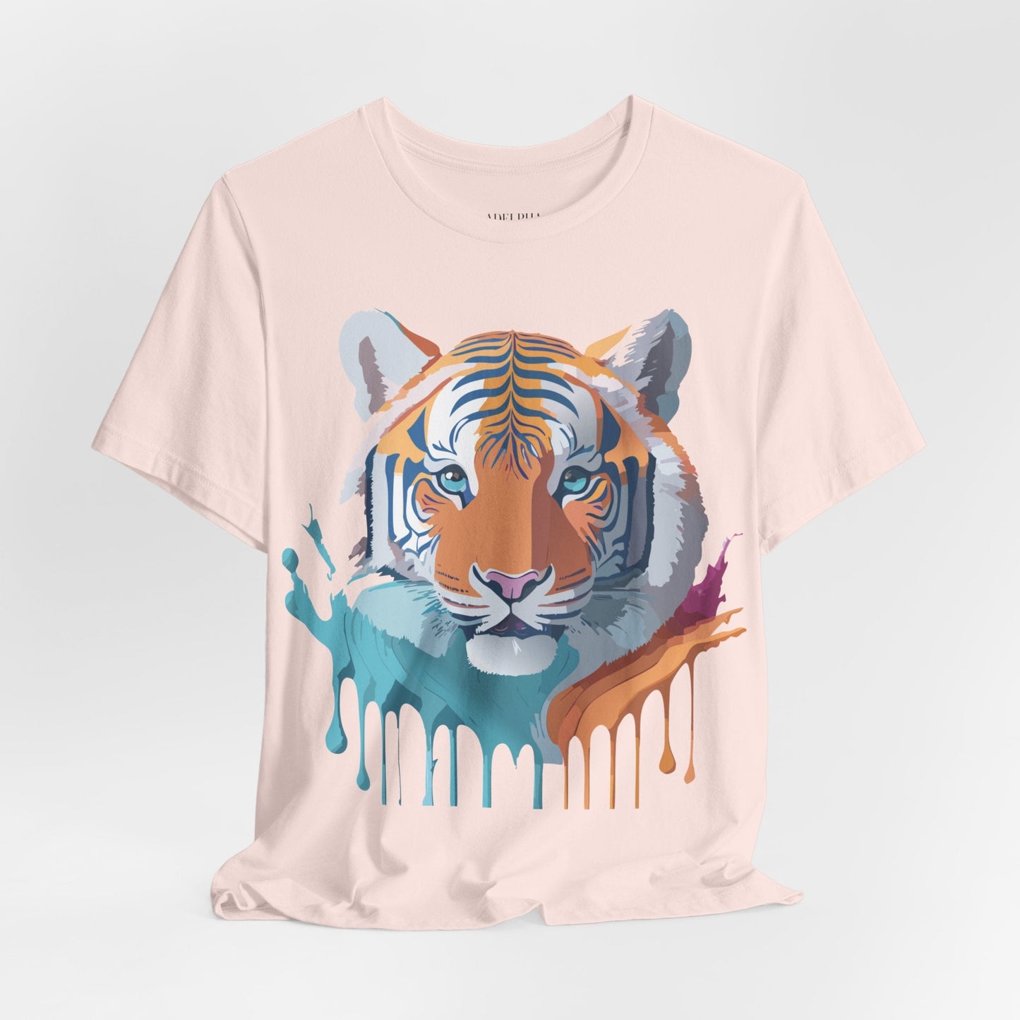 Tiger Graphic Tee Unisex Short Sleeve Shirt With Vintage Inspired Adelpha Artwork