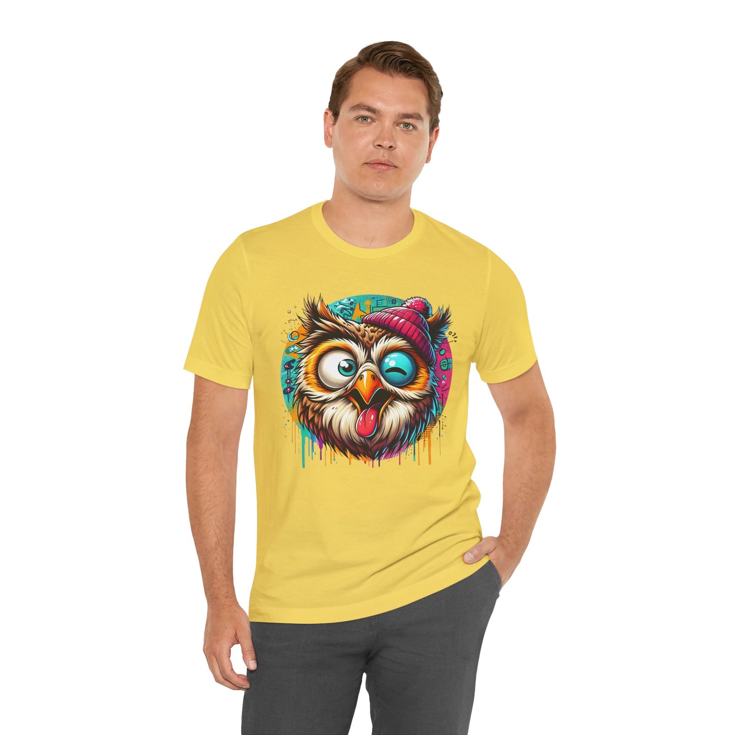 Colorful Owl Graphic Tee, Fun Owl Shirt, Funny Bird Shirt, Cute Cartoon Tees, Animal T-Shirt, Animal Tees, Art Design T-Shirt