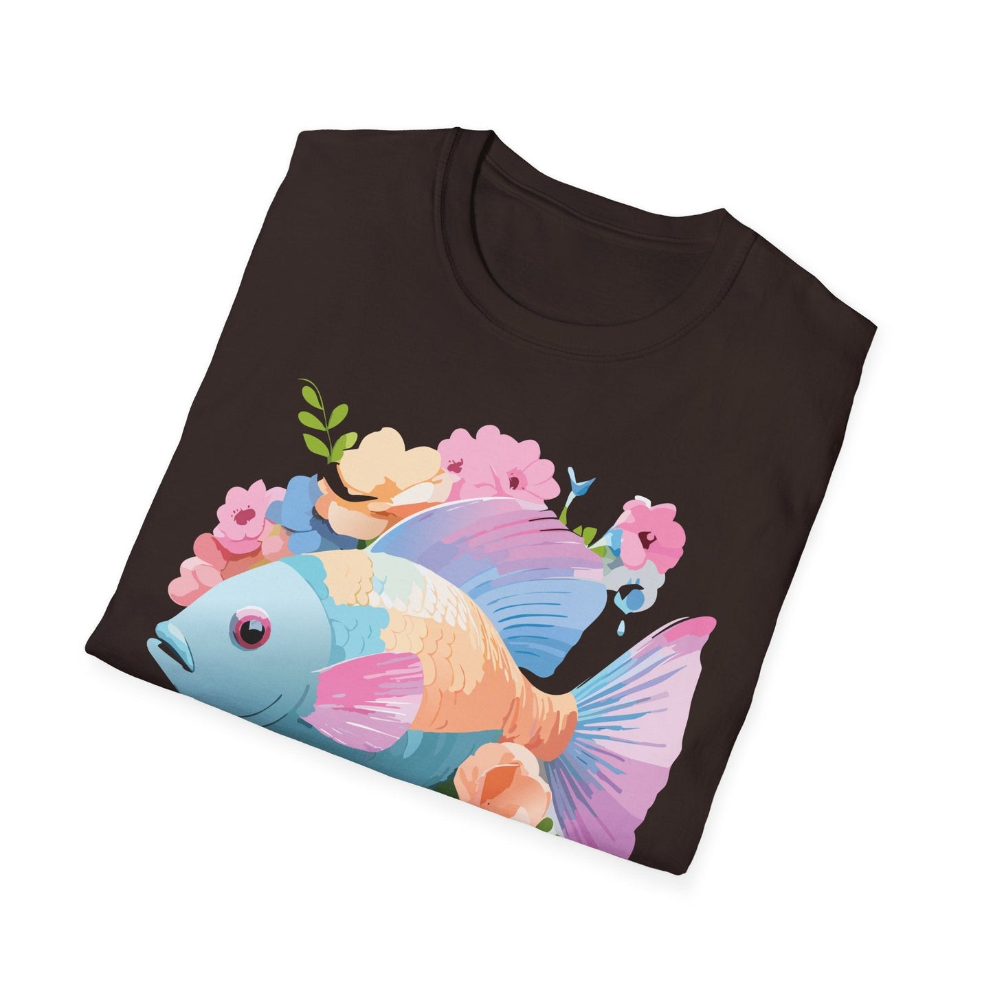Fish Art Design Graphic Tee Unisex Short Sleeve T Shirt With Fish Artwork Premium Cotton