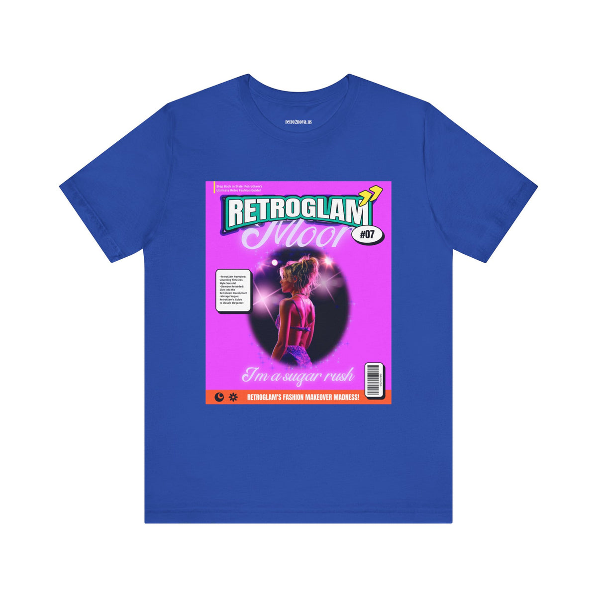 Magazine Cover Graphic Unisex Cotton Bella+Canvas Tee with Retro Poster ab27