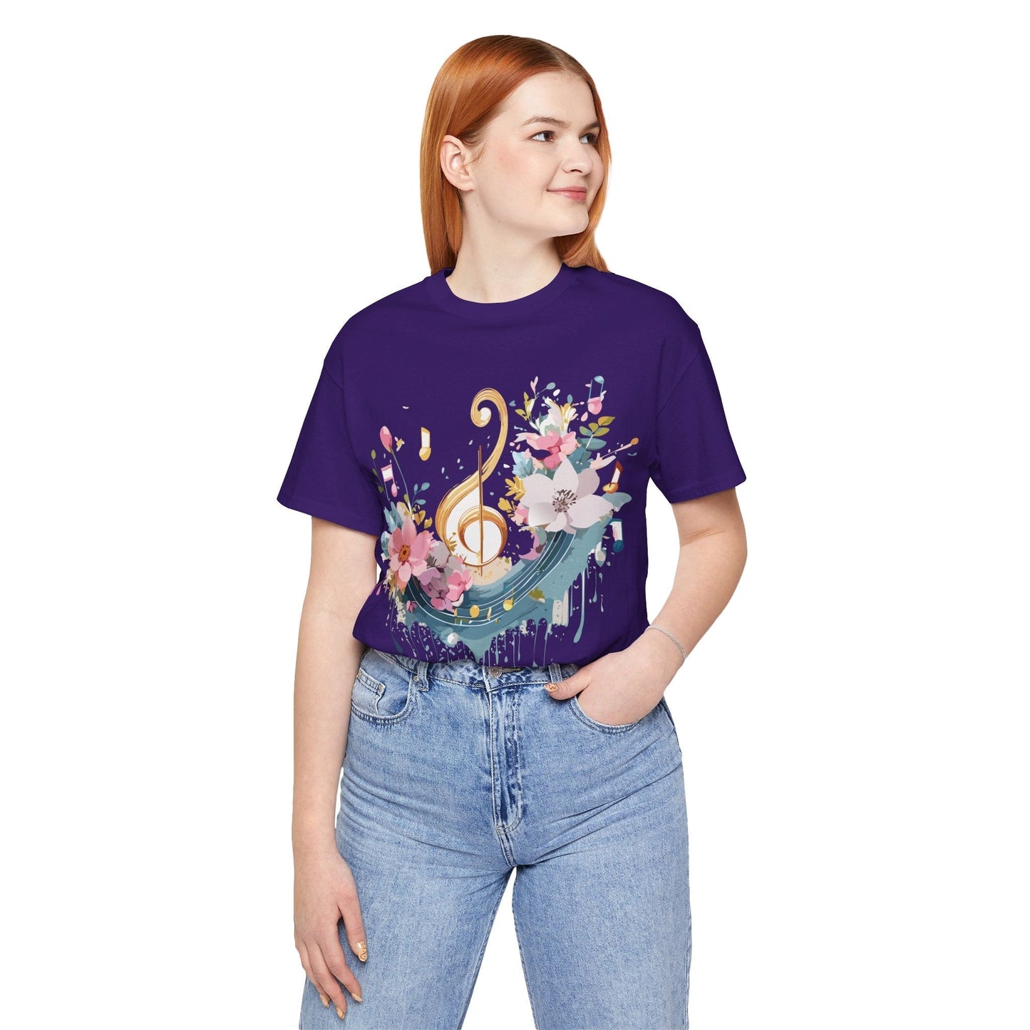 Music Graphic Unisex 100 Cotton Vintage Art with Musical Elements Tee 65