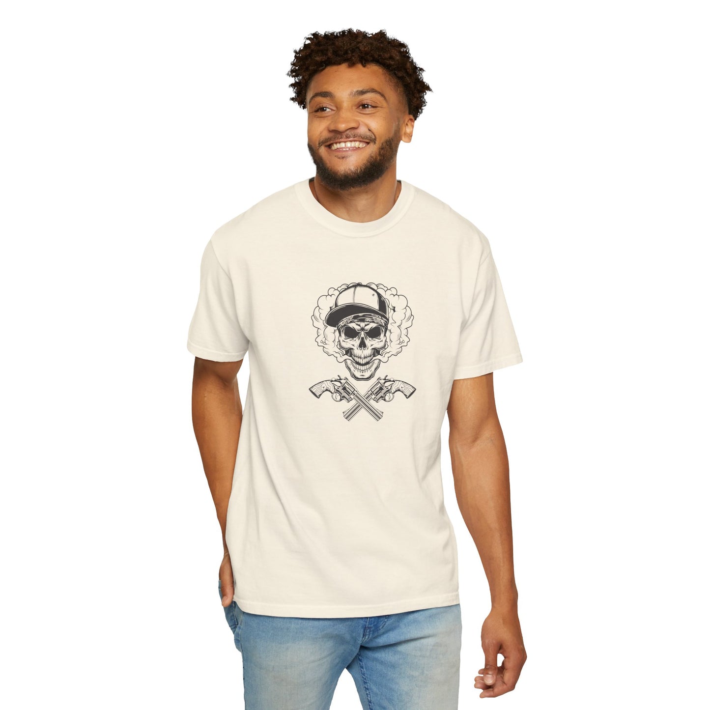 Unisex Cotton Tee Shirt with Skull