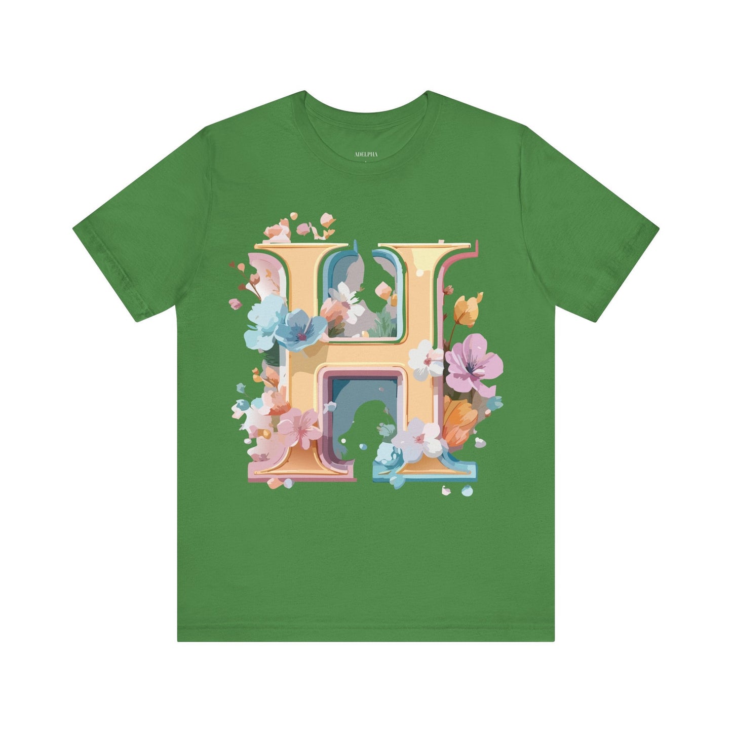 Letter H Graphic Tee Unisex Short Sleeve Shirt By Adelpha Featuring Vintage Inspired Artwork