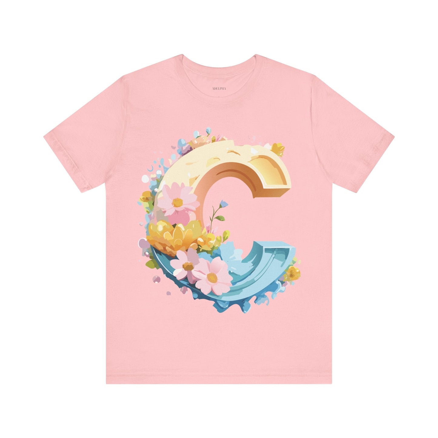 Letter C Shirt Unisex Graphic Tee By Adelpha With Vintage Inspired Artwork Design Premium Edition