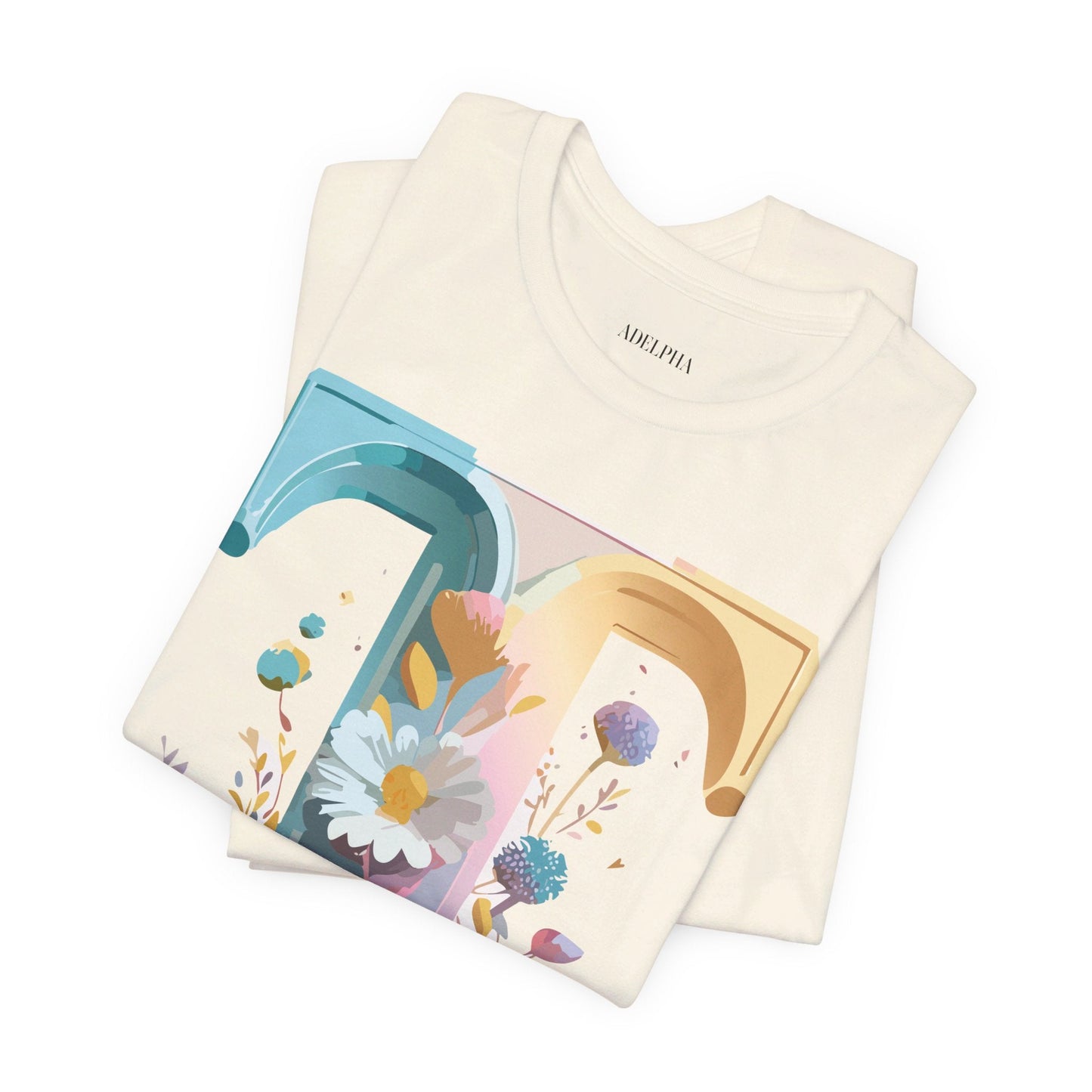 Unisex Letter T Shirt Graphic Tee With Vintage Adelpha Artwork Premium Comfort And Everyday Style