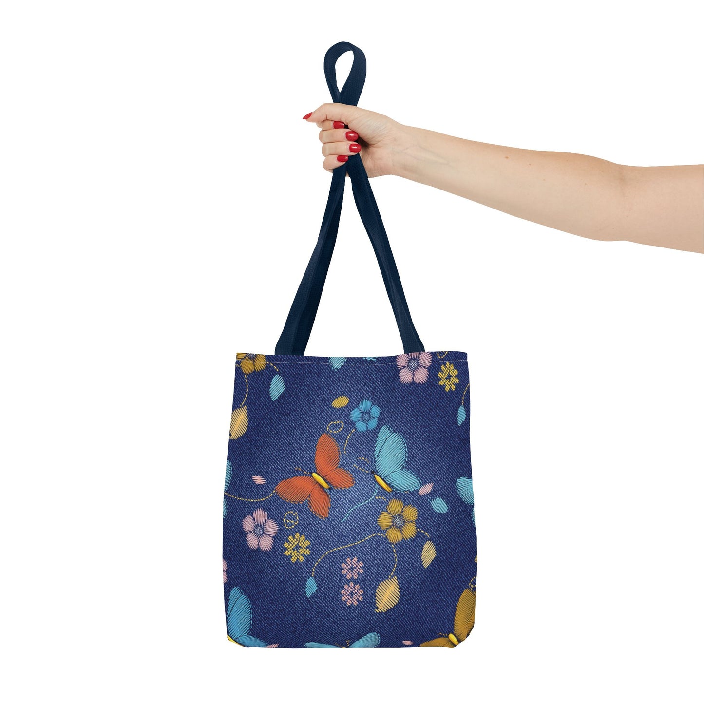 Denim Fabric Imitation Print Unisex Canvas Bag Poly Spun 3 Sizes Tote Bag 167