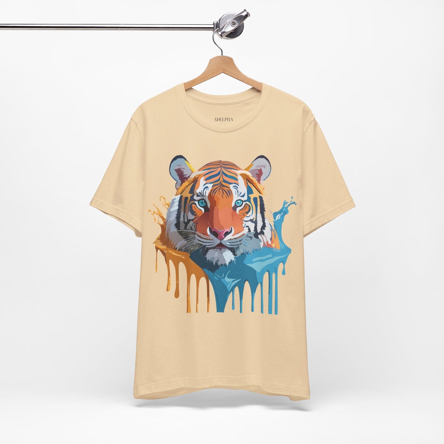 Tiger Graphic Tee Adelpha Unisex Short Sleeve Vintage Inspired Shirt For Casual Wear
