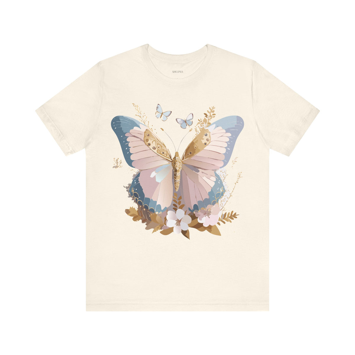 Butterfly Graphic Unisex Cotton Bella+Canvas Tee with Art Design n04