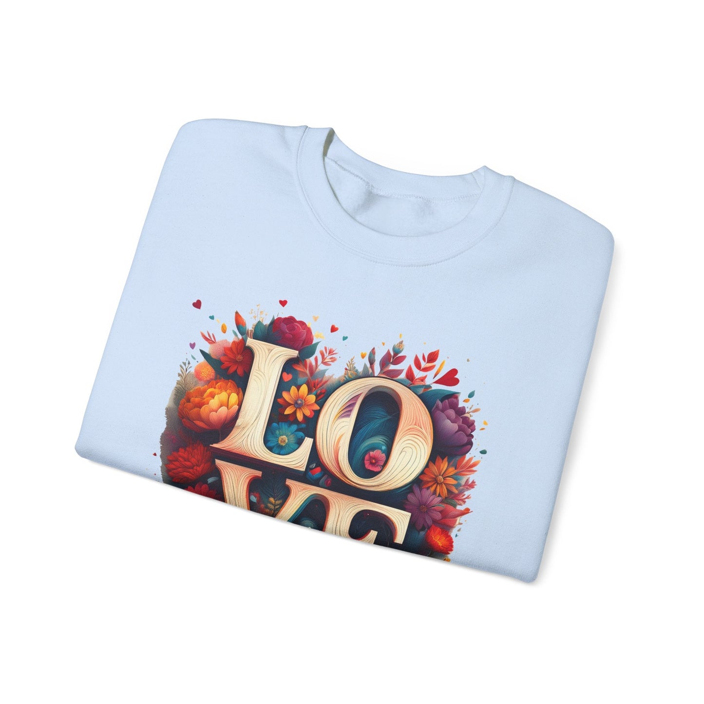 Floral Love Sweatshirt Unisex Valentines Day Gift Love Flower Crewneck Sweatshirt