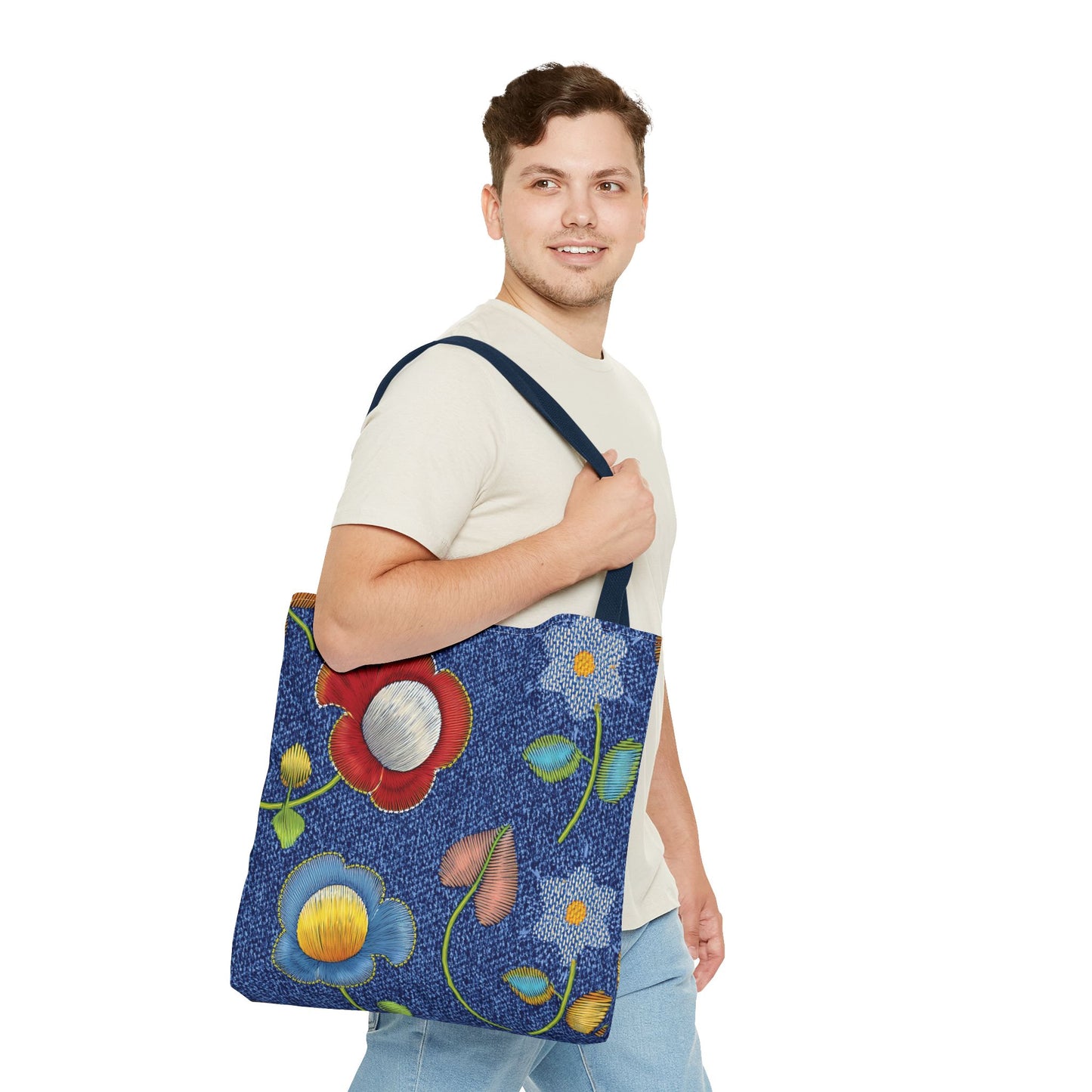 DENIM PRINT CANVAS BAG HIGH-QUALITY 100% SPUN POLY 3 SIZES CANVAS BAG-159-11