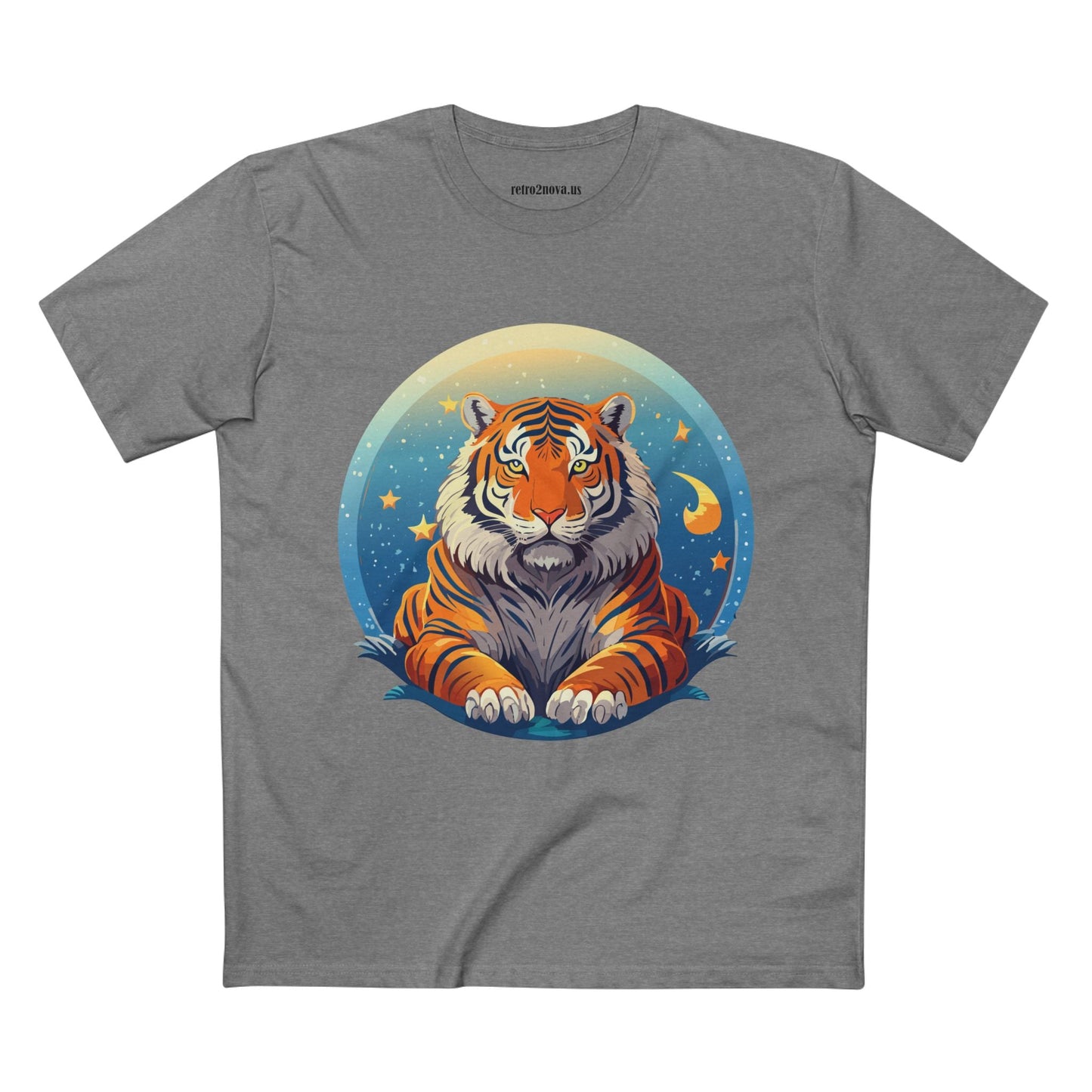 Tiger Animal Shirt Unisex Premium Cotton Tee With Original Art Design By Retro2Nova Soft Comfortable Everyday Wear