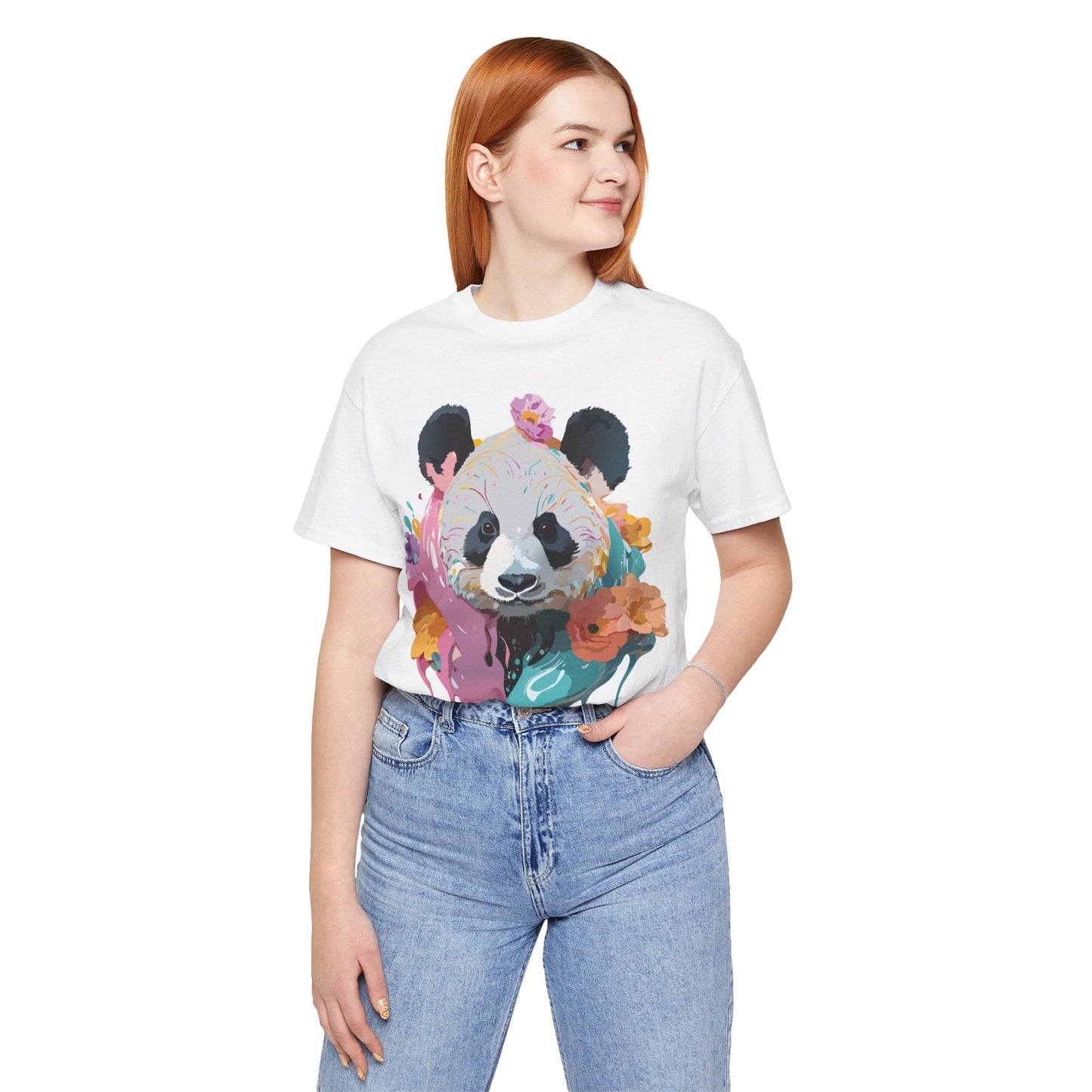 Panda Premium Graphic Tee Unisex Jersey Short Sleeve By Adelpha Vintage Inspired Artwork