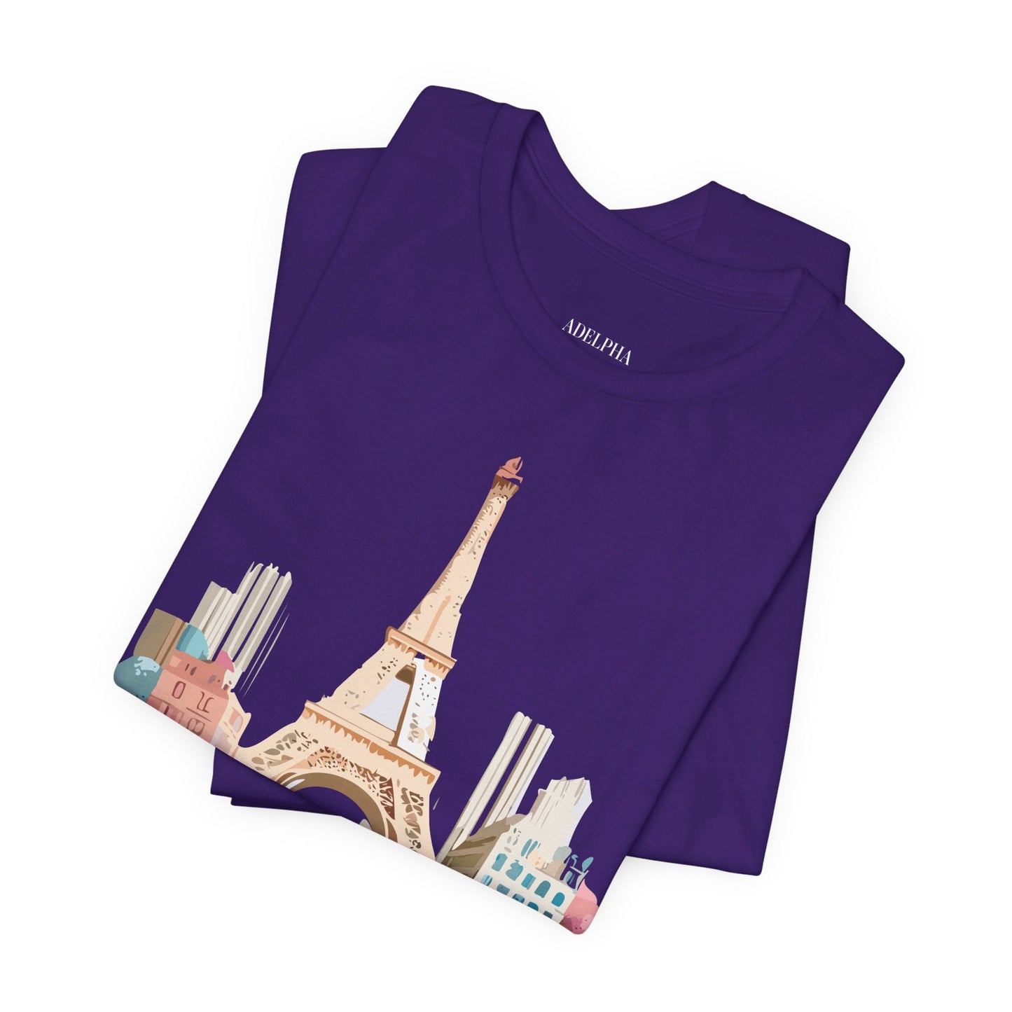 Paris Tourist Shirt Graphic Tee Unisex Jersey Short Sleeve Art Design By Adelpha Vintage Inspired