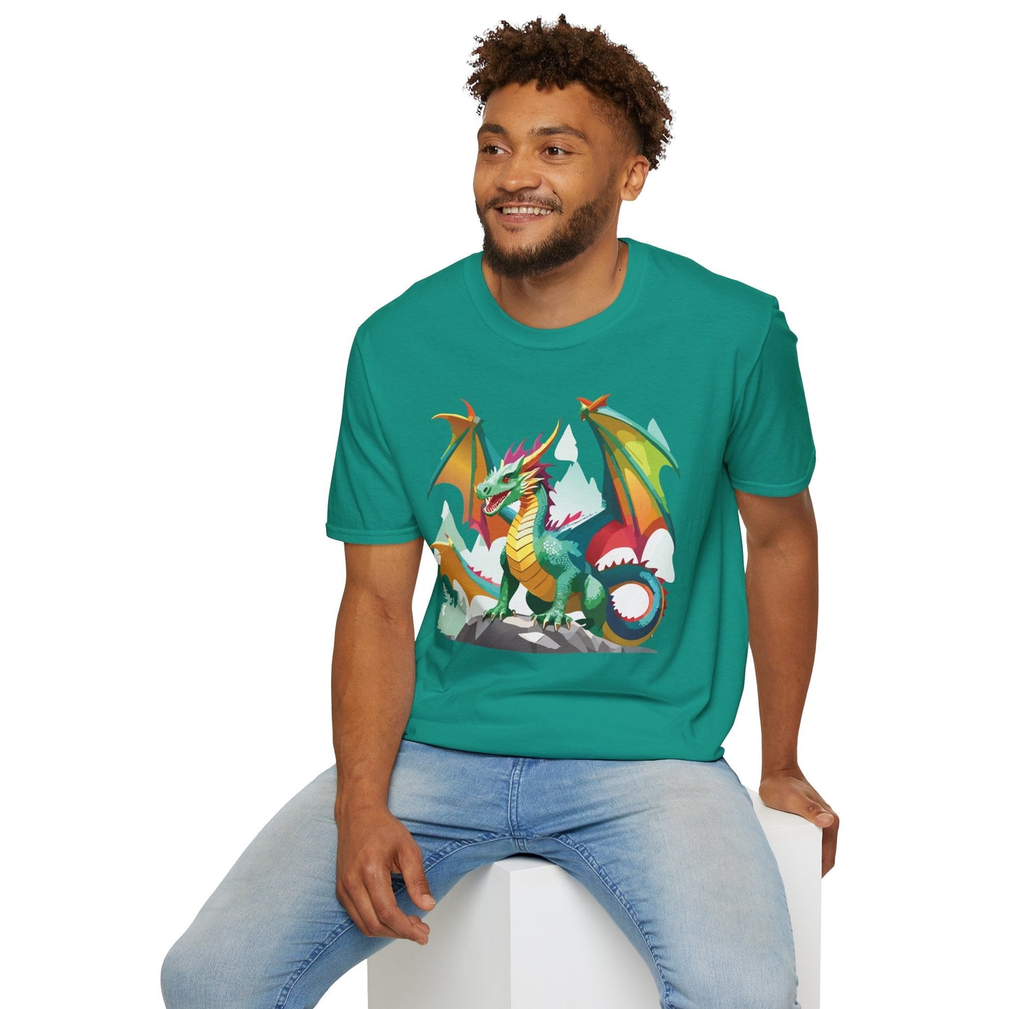Dragon Graphic Unisex Cotton Softstyle Art Design Tee With Animals 2