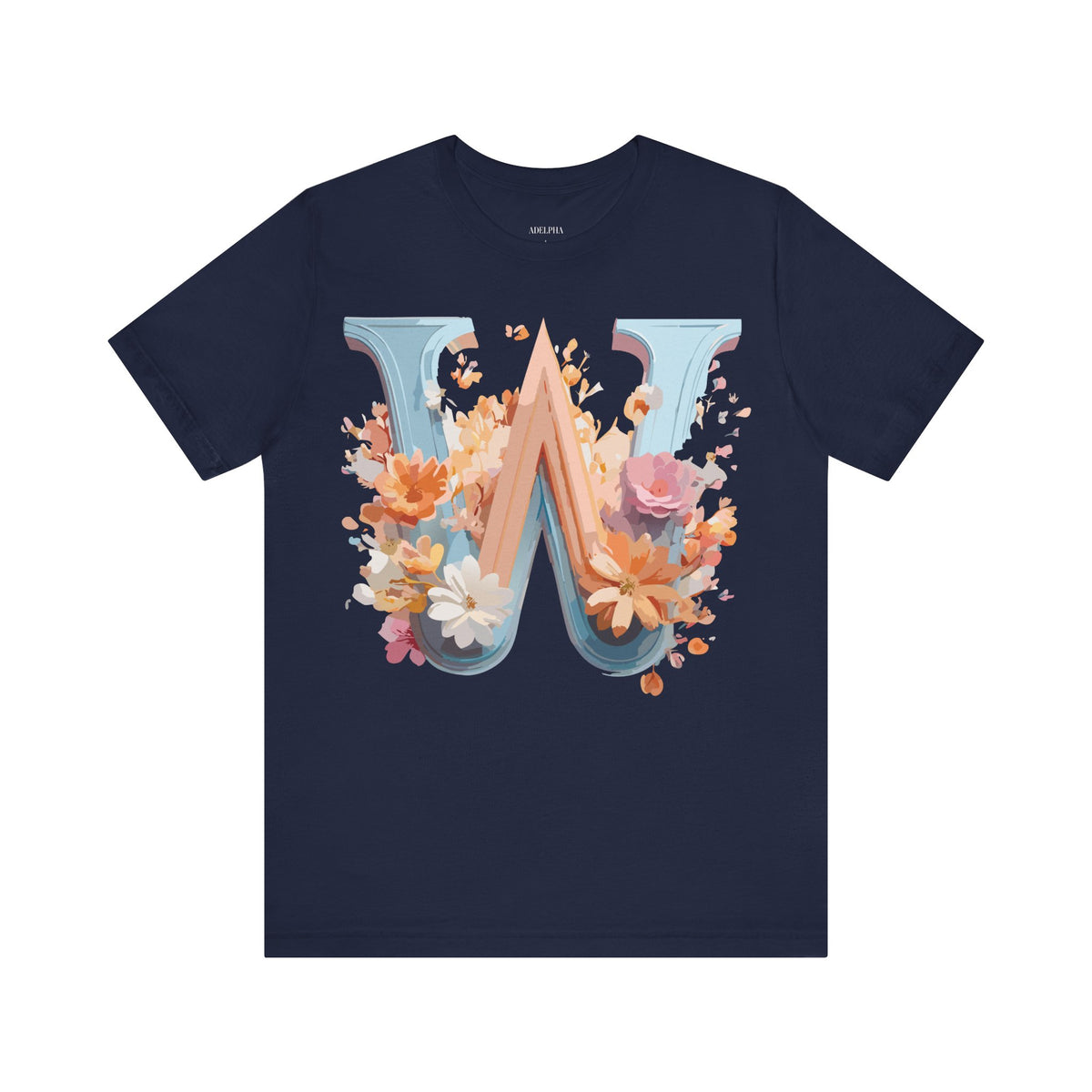 Letter W Graphic Unisex Cotton Bella+Canvas Tee with Art Letter Design
