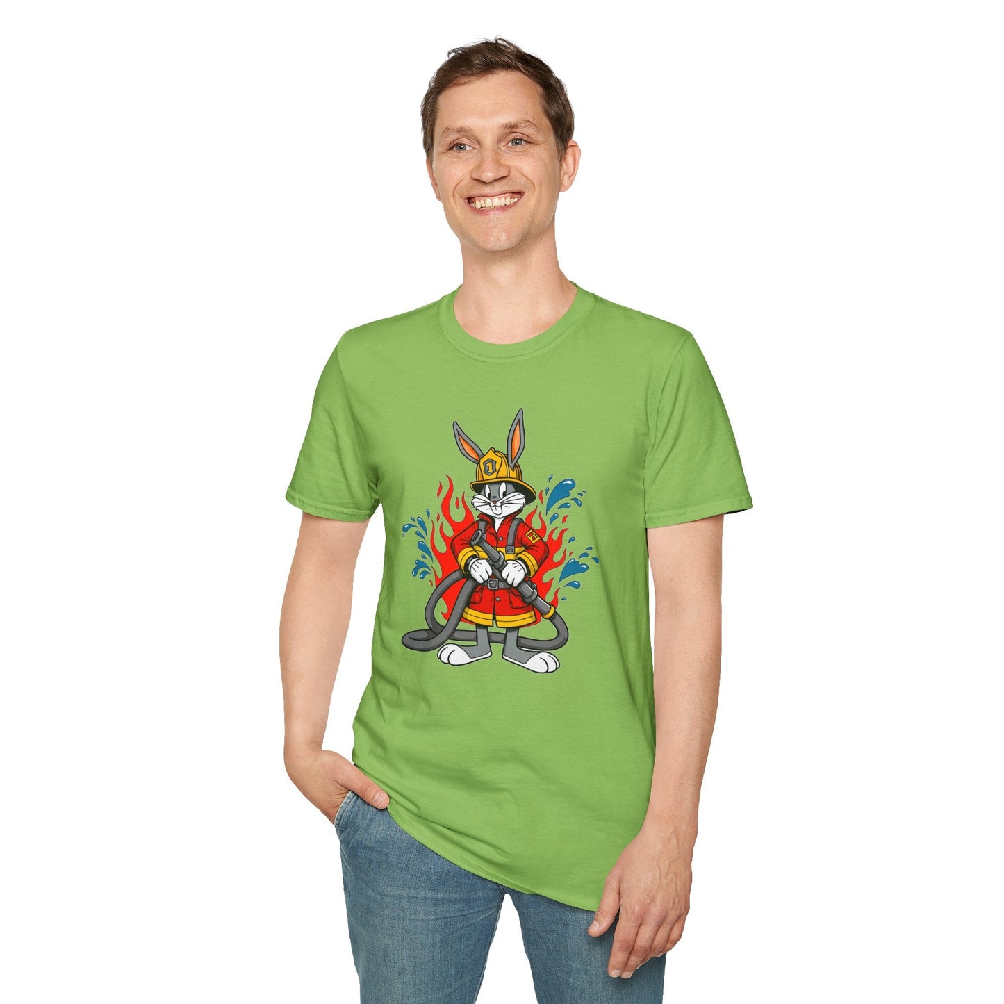 Cartoon Bunny Graphic Unisex Cotton Animal Animation Artwork Design Tee 42