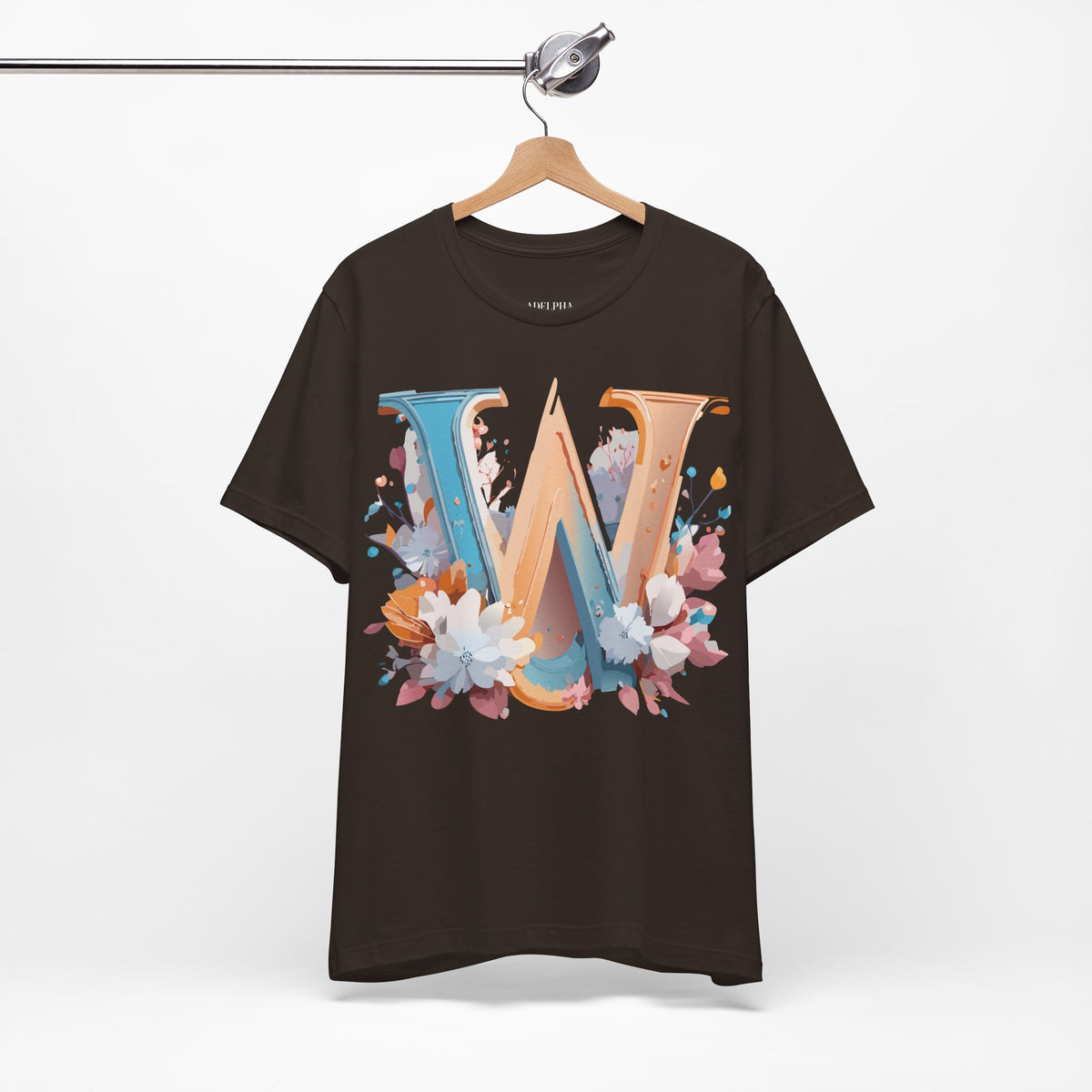 Letter W Graphic Unisex Cotton Bella+Canvas Tee with Art Letter Design