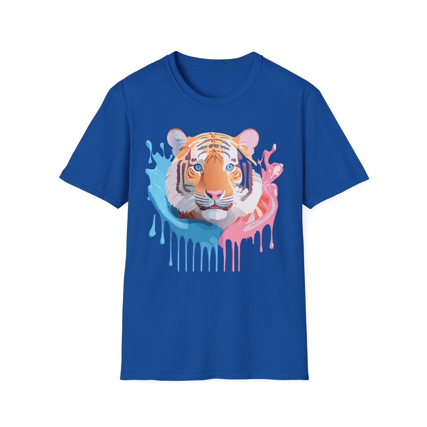 Tiger Shirt Unisex Animal Print Tee Gildan Softstyle 64000 Cotton