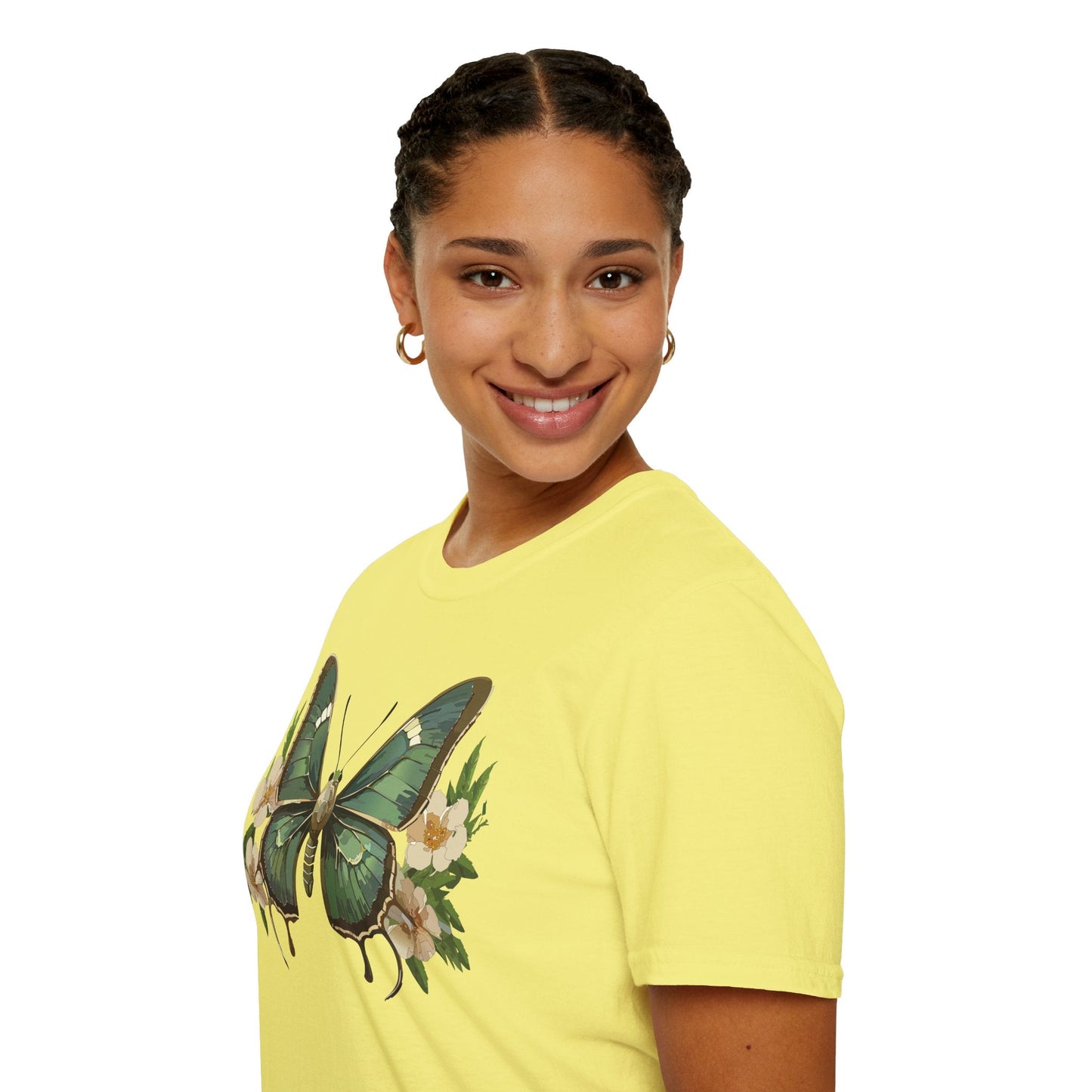 Butterfly Shirt Monarch Style Unisex T Shirt Gildan Softstyle 64000 100 Percent Ring Spun Cotton