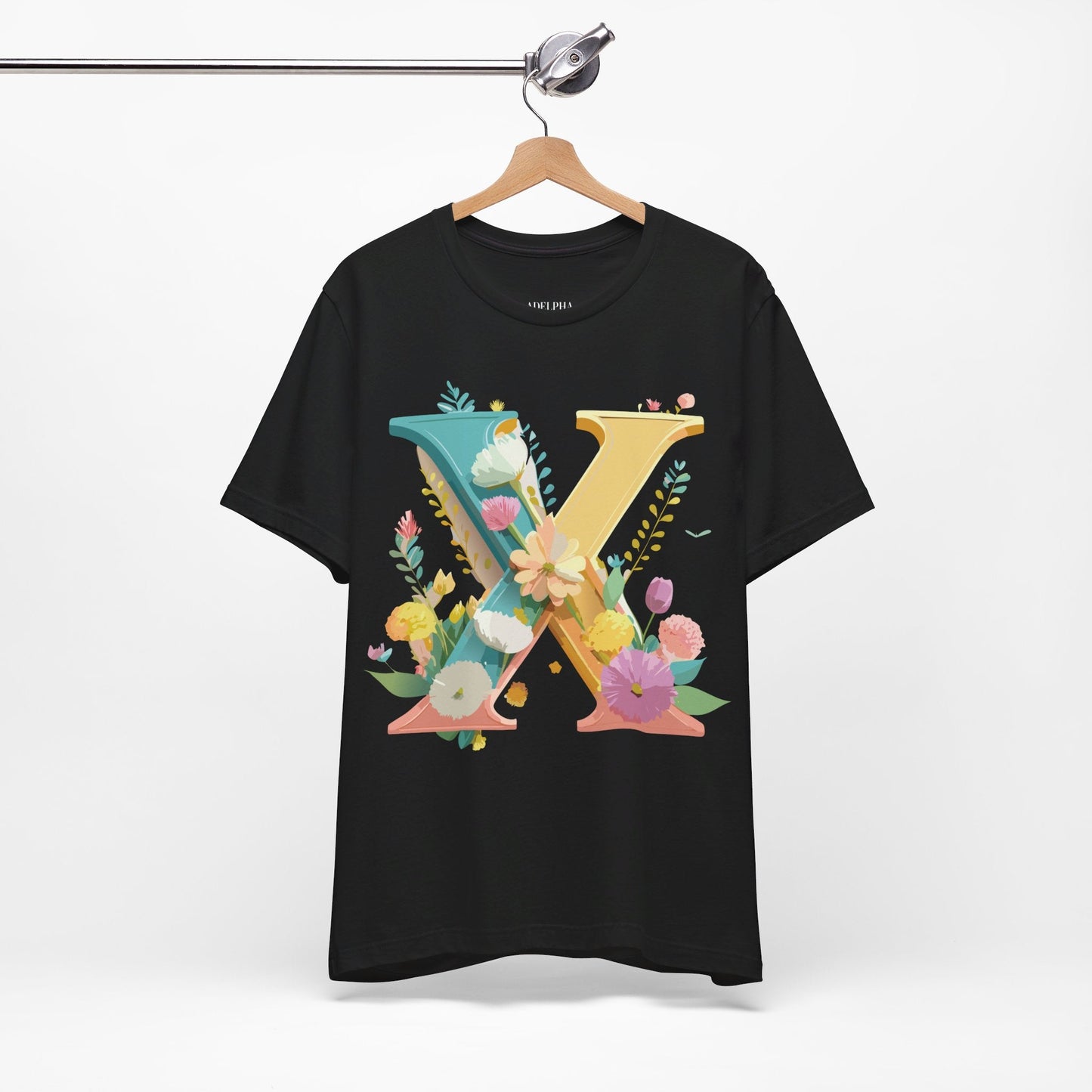Letter X Shirt Unisex Graphic Tee Adelpha Vintage Inspired Artwork Short Sleeve Edition