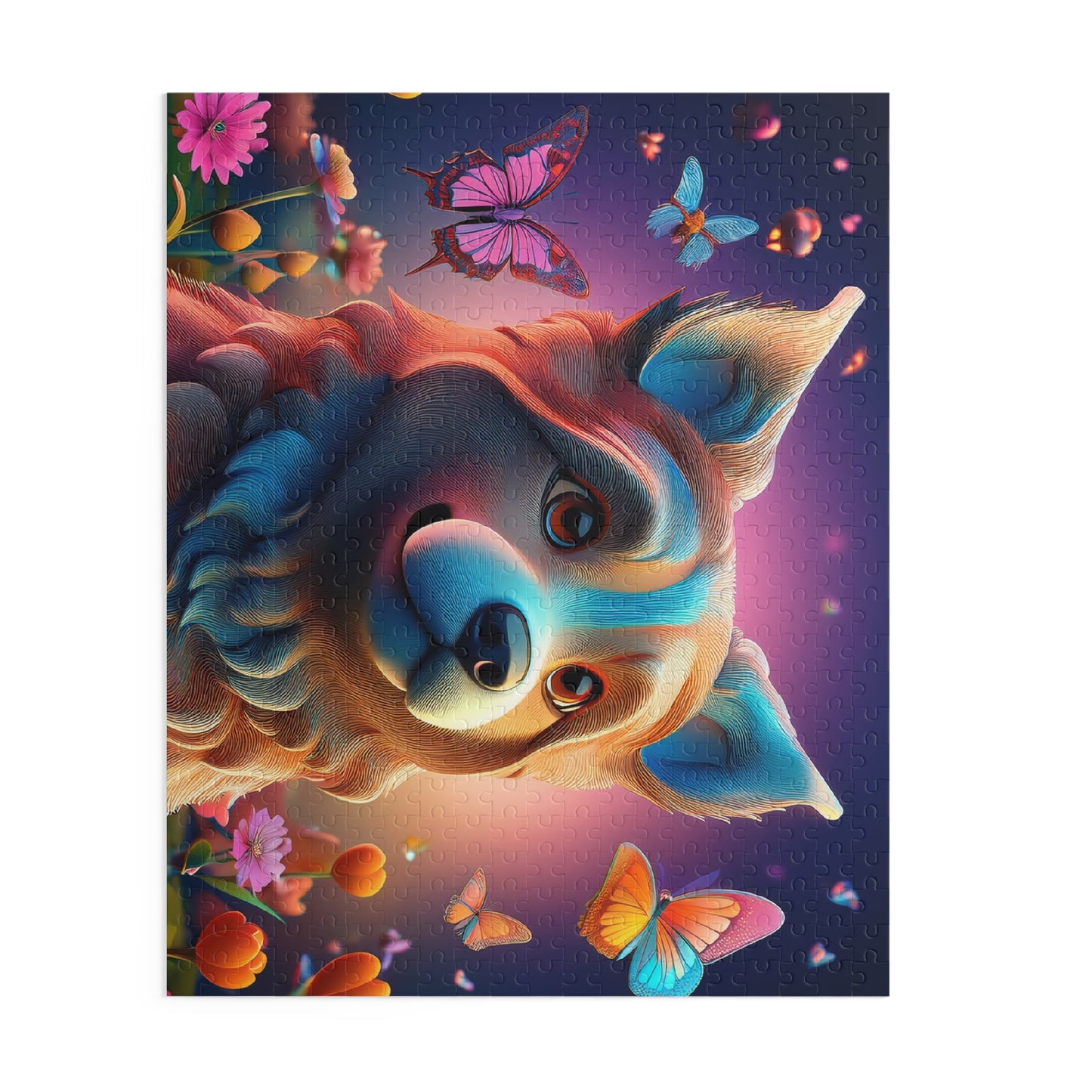 Puzzles-21 Floral Dog Face Puzzle 500-Piece  Floral Dog Puzzle 500-Piece, Kids Puzzles Size: 16" x 20",  Ages 9+