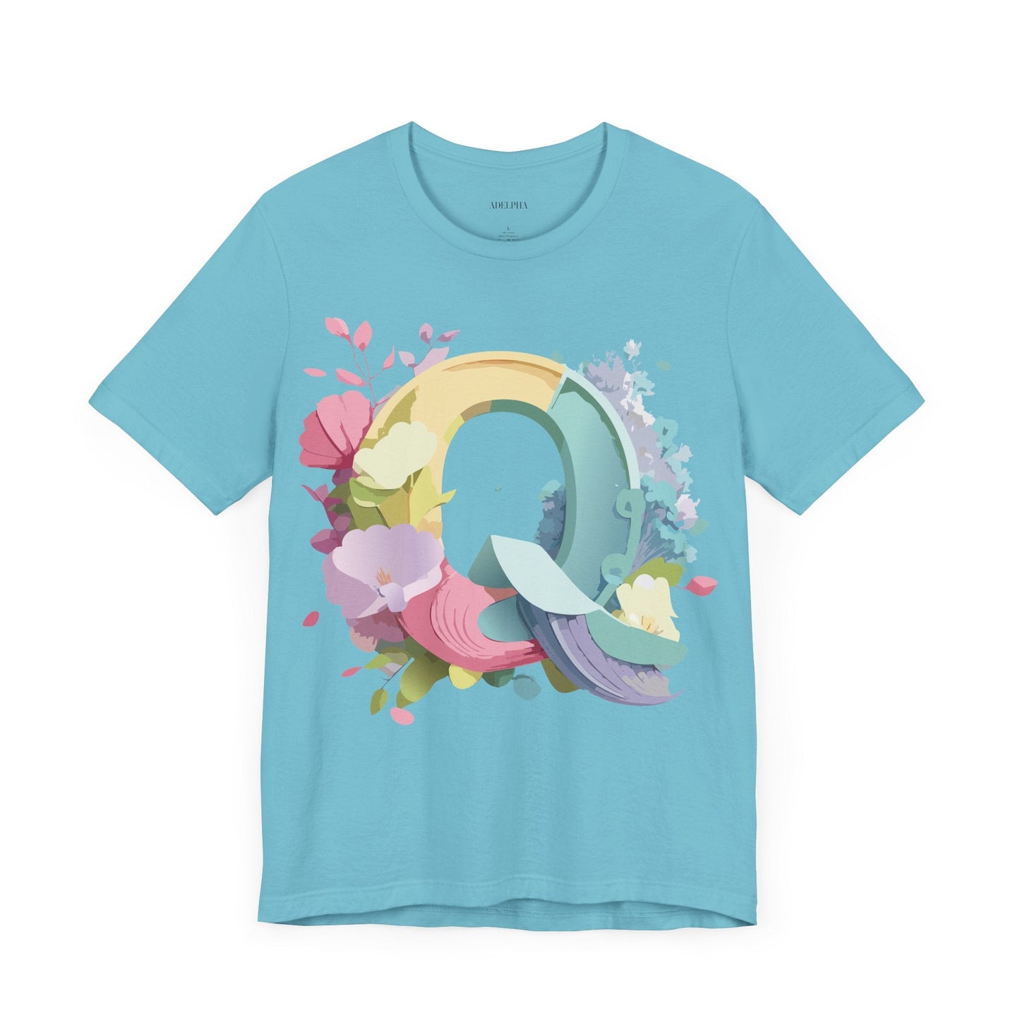 Letter Q Shirt Unisex Graphic Tee Featuring Vintage Inspired Artwork By Adelpha Collection