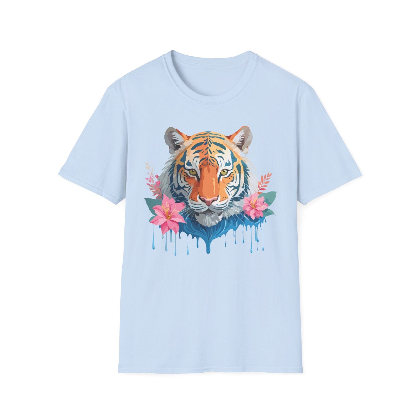Tiger Unisex Softstyle T Shirt 100 Percent Cotton Gildan 64000 Animal Tee