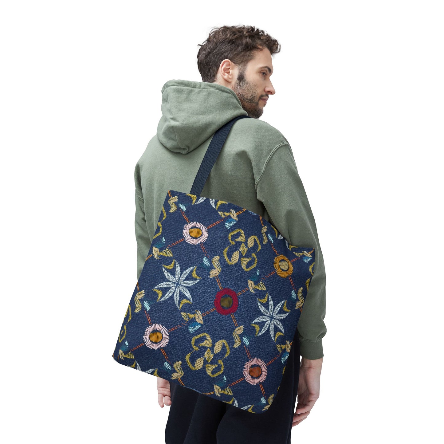Denim Fabric Imitation Print Unisex Canvas Bag Poly Spun 3 Sizes Tote Bag 178