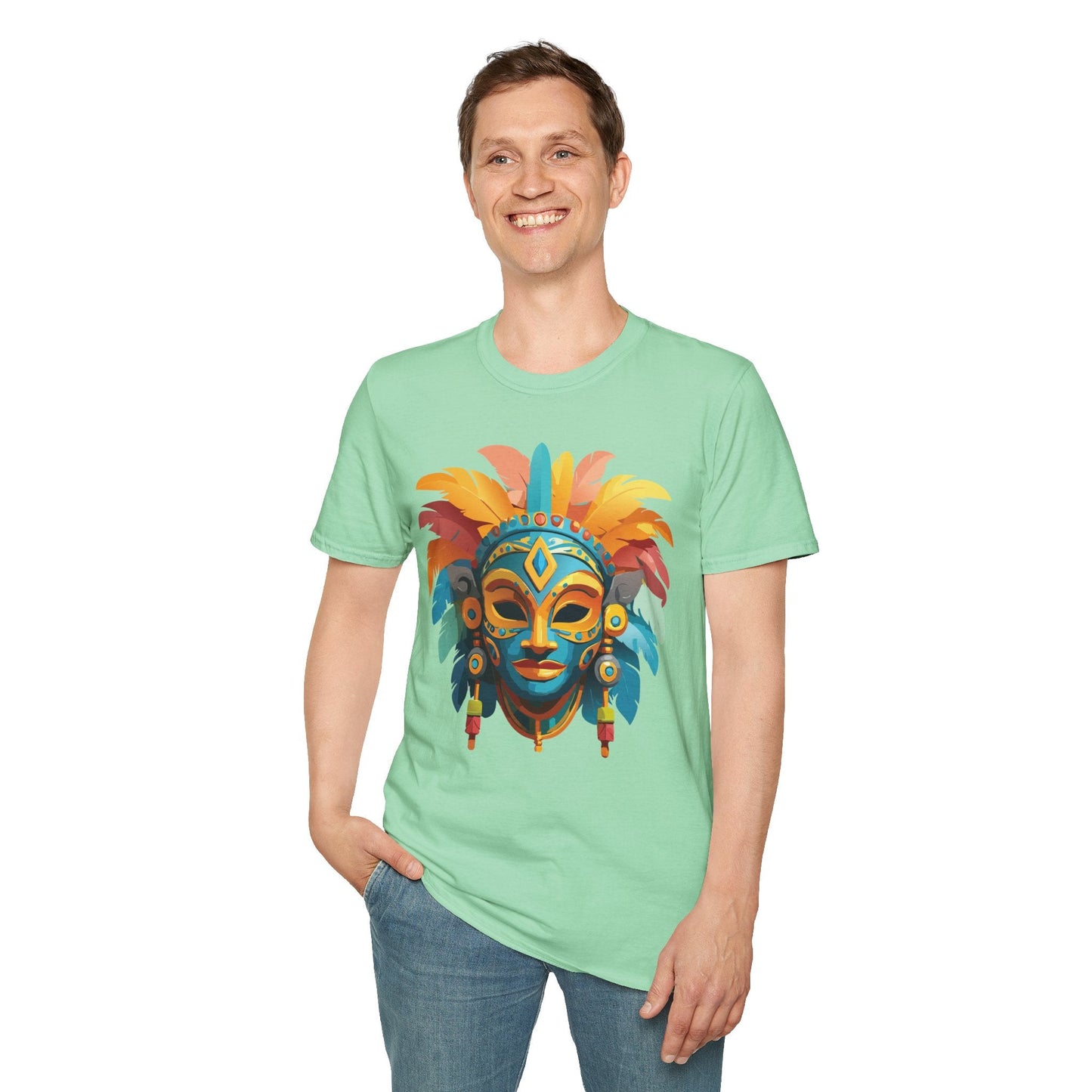 Mask Tee Shirt Unisex Graphic Design Short Sleeve Tee Gildan Softstyle 64000 Ring Spun Cotton
