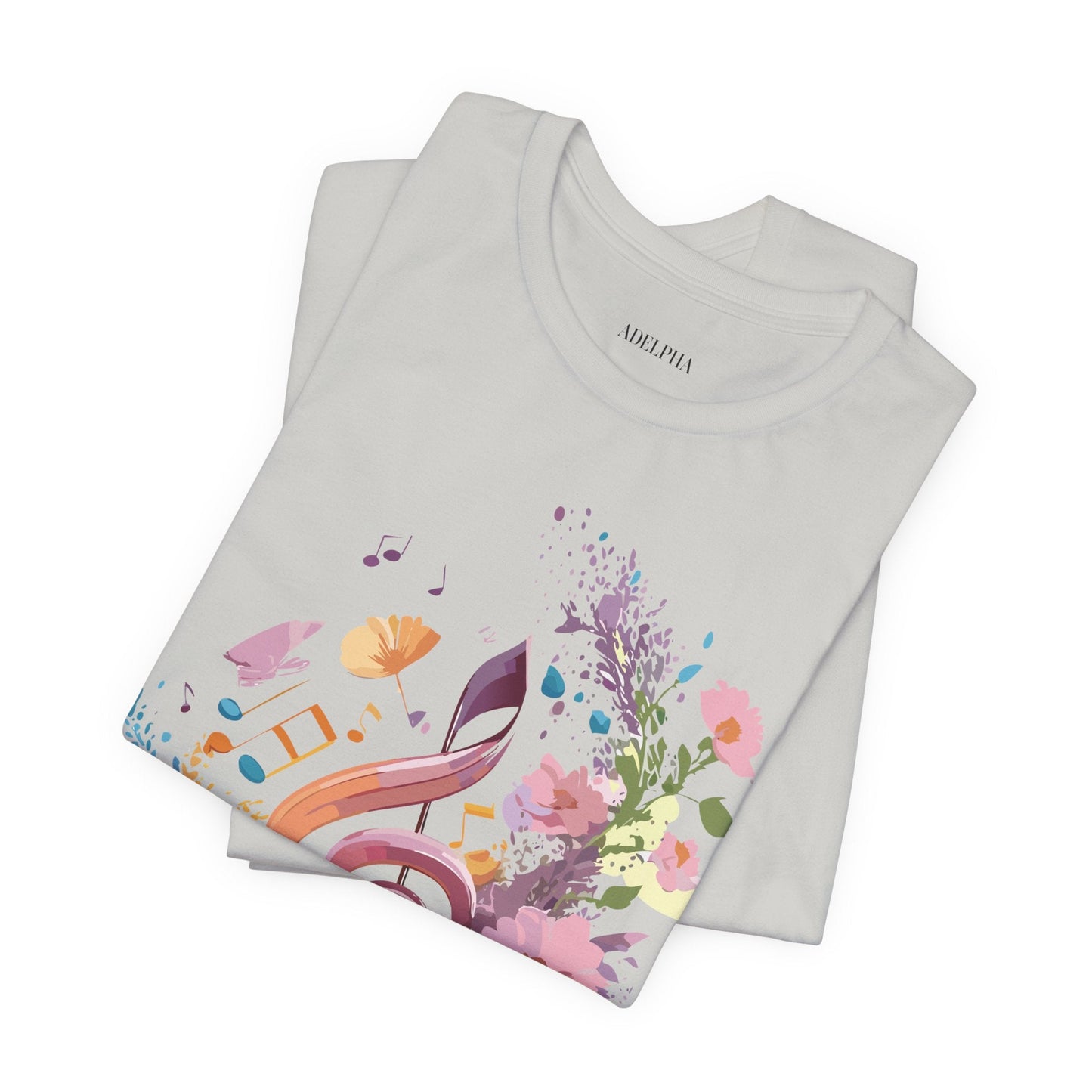 Music Graphic Unisex 100 Cotton Vintage Art with Musical Elements Tee 115