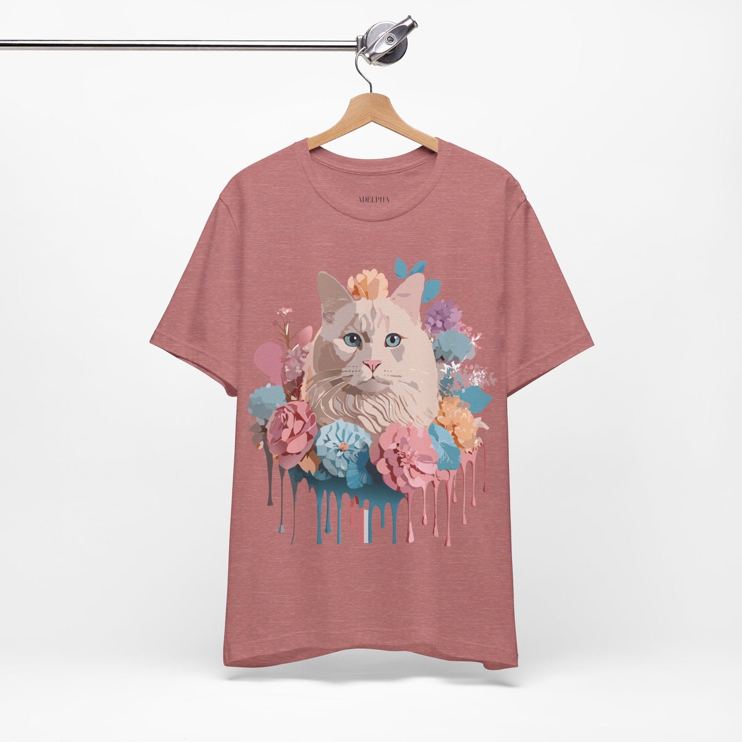 Cat Graphic Tee Unisex Short Sleeve Shirt With Vintage Art Adelpha