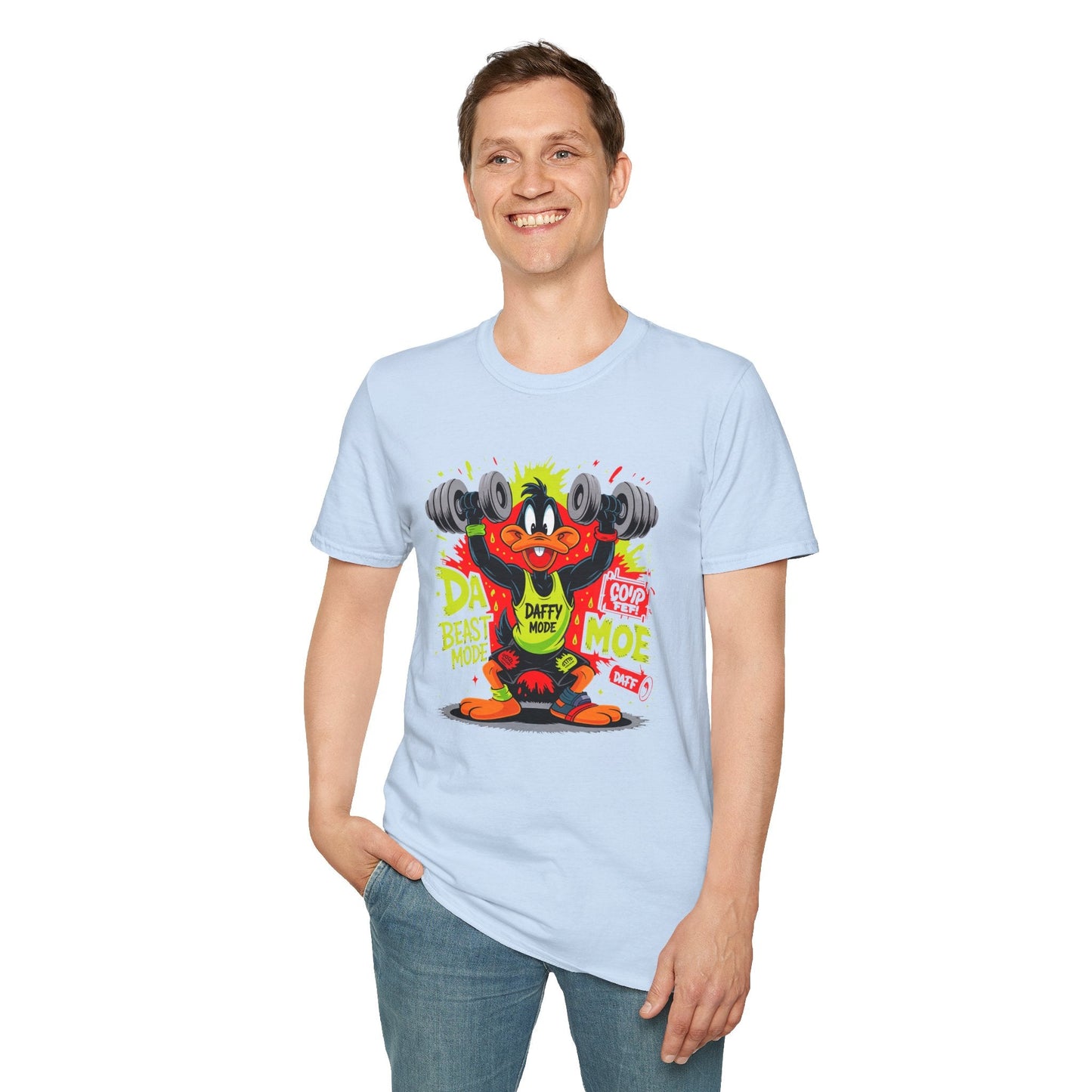 Unisex Cartoon T Shirt With Animation Design Funny Animals Tee Softstyle Gildan 64000