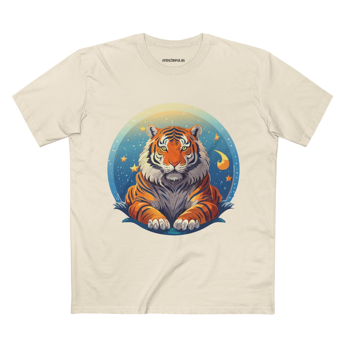 Tiger Animal Shirt Unisex Premium Cotton Tee With Original Art Design By Retro2Nova Soft Comfortable Everyday Wear