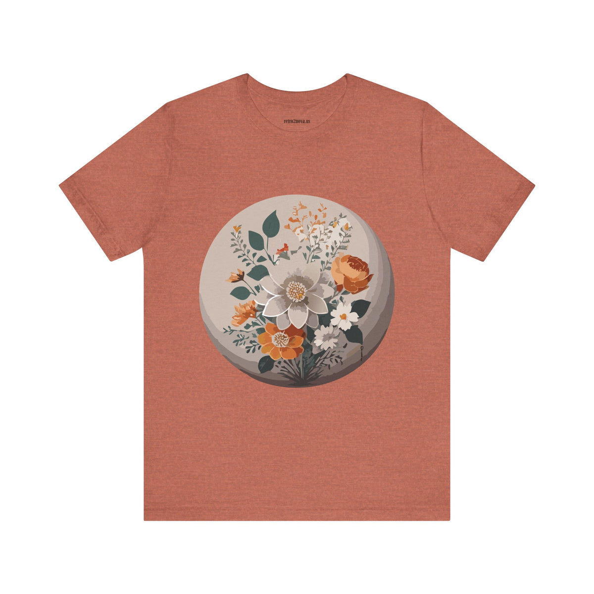 Floral Graphic Unisex Cotton Bella+Canvas Tee with Flowers Design ab11