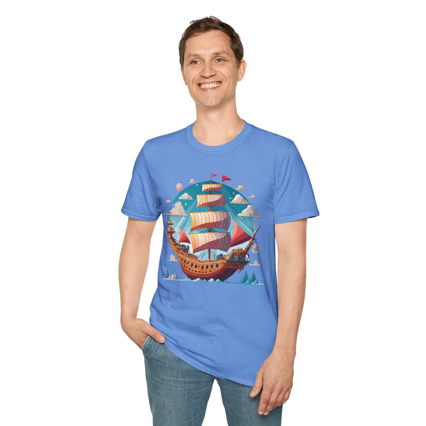 Ship T Shirts Frigate T Shirts Vessel Tee Shirt Unisex Softstyle Cotton Tee Gildan Softstyle 64000
