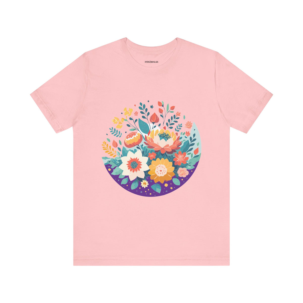 Floral Graphic Unisex Cotton Bella+Canvas Tee with Flowers Design ab101