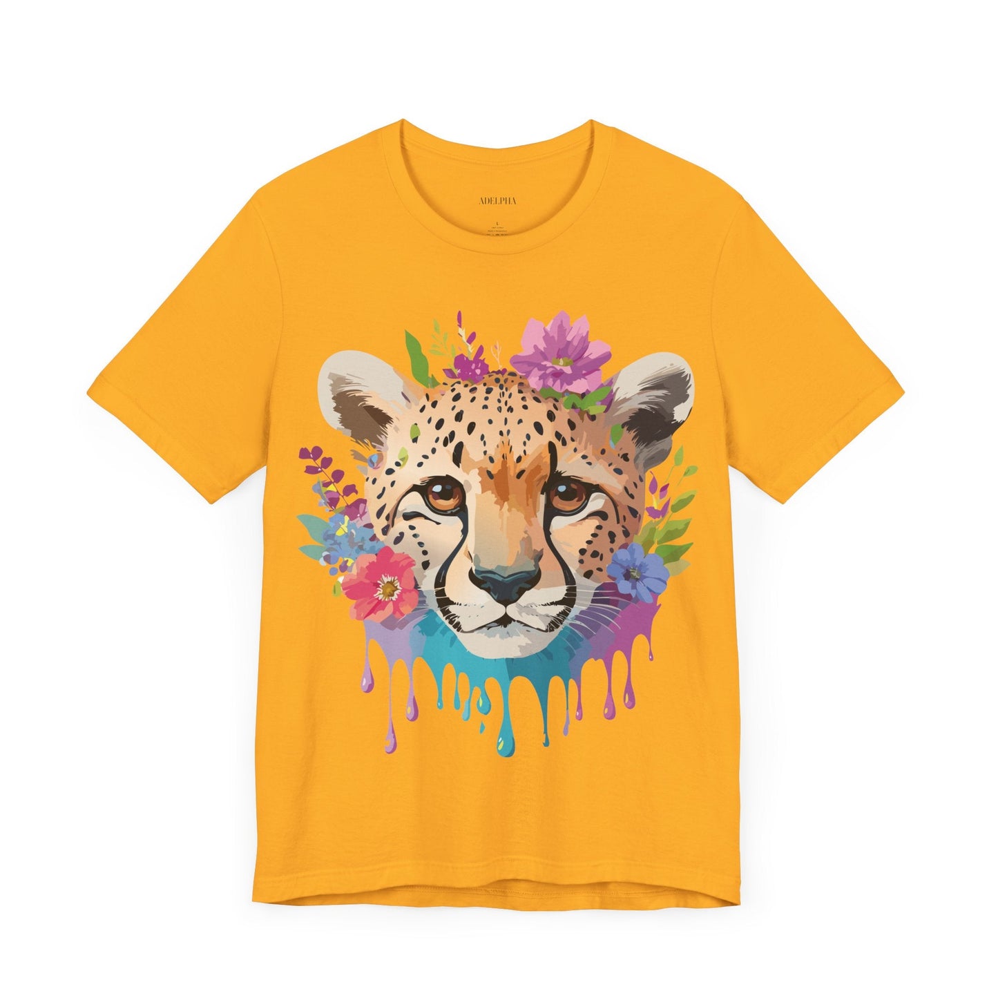 Adelpha Graphic Tee Cheetah Art Design Unisex Short Sleeve Shirt
