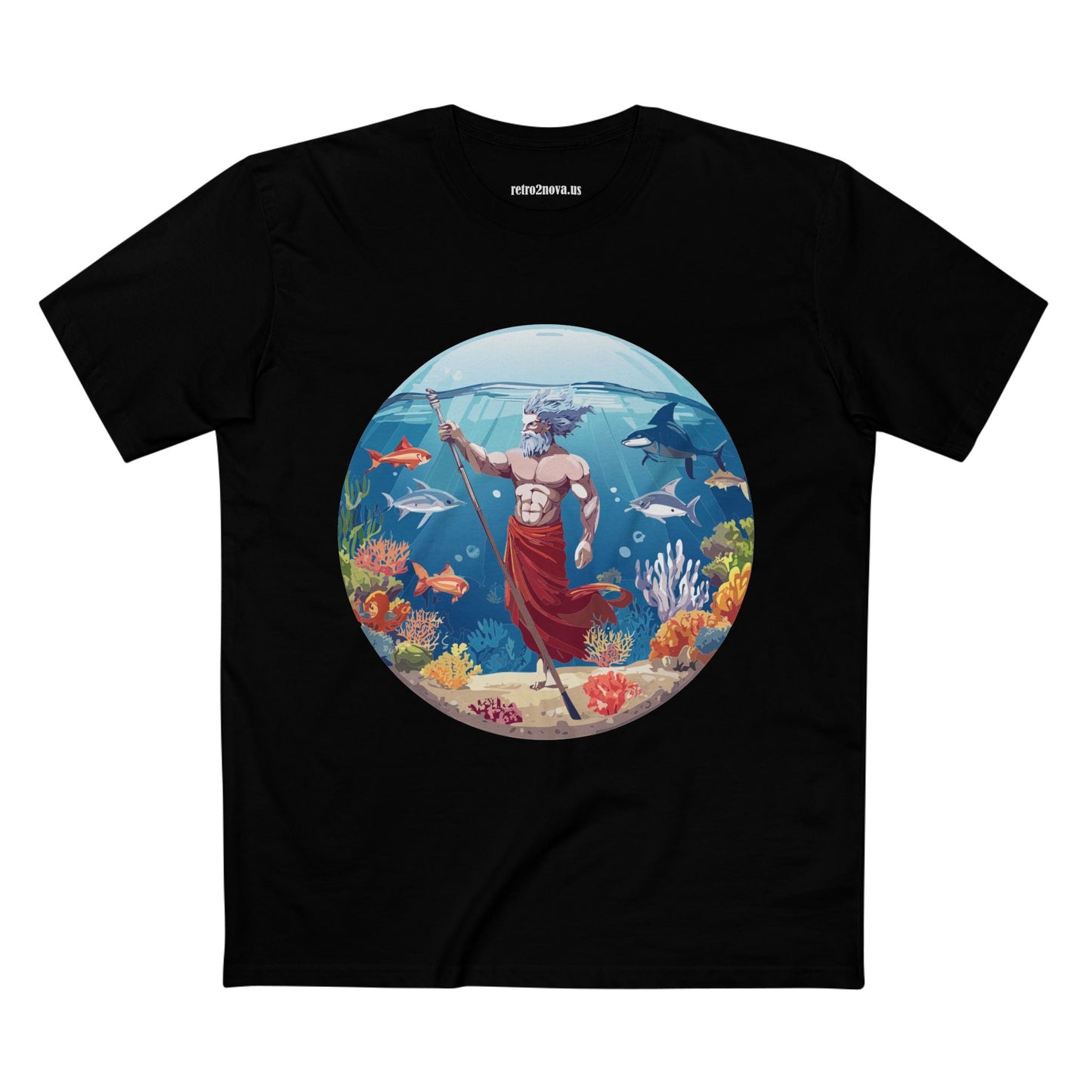 Retro2Nova Ocean Shirt Unisex Premium Cotton Tee With Original Art Design OP13 Exclusive Edition