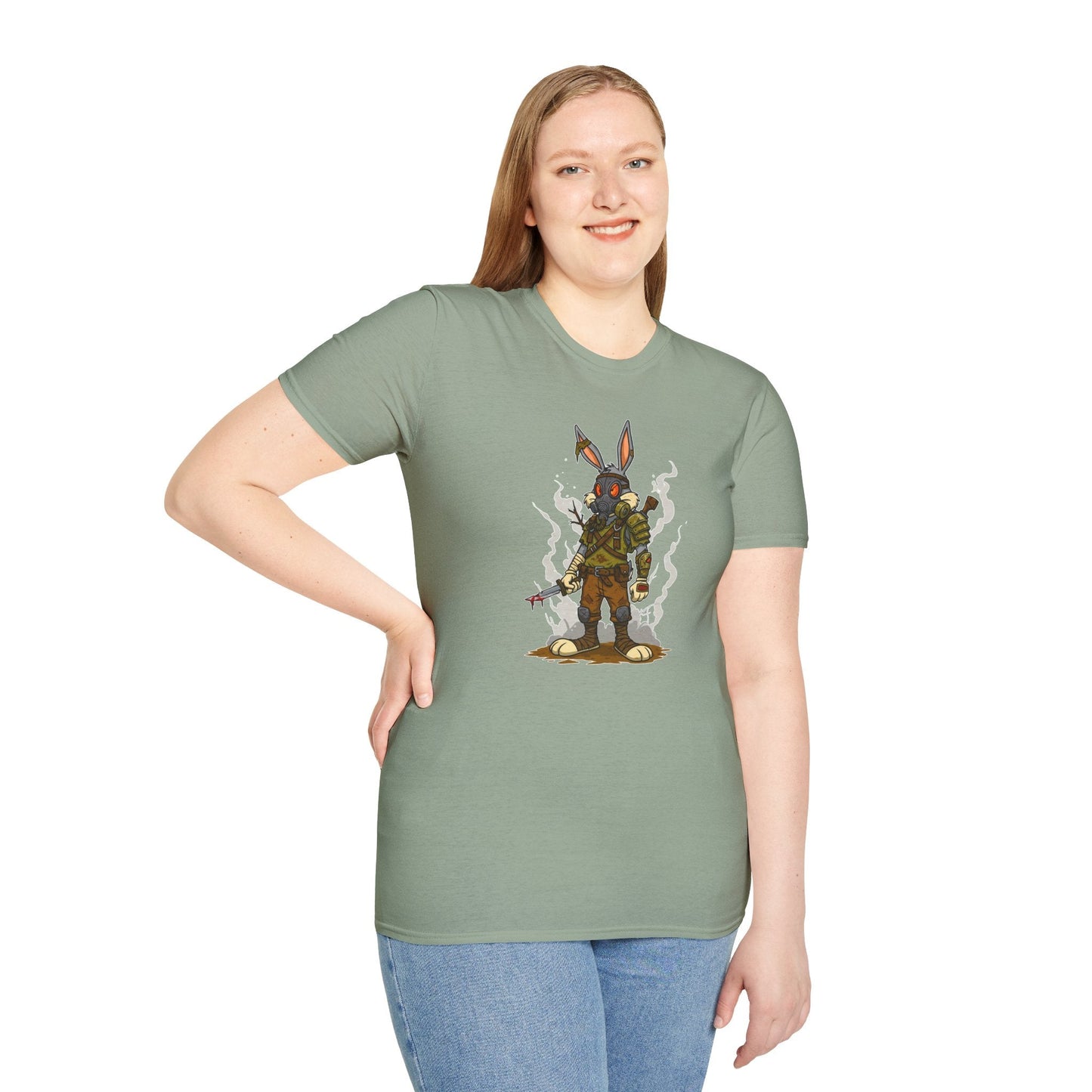 Cartoon Bunny Graphic Unisex Cotton Animal Animation Artwork Design Tee 12