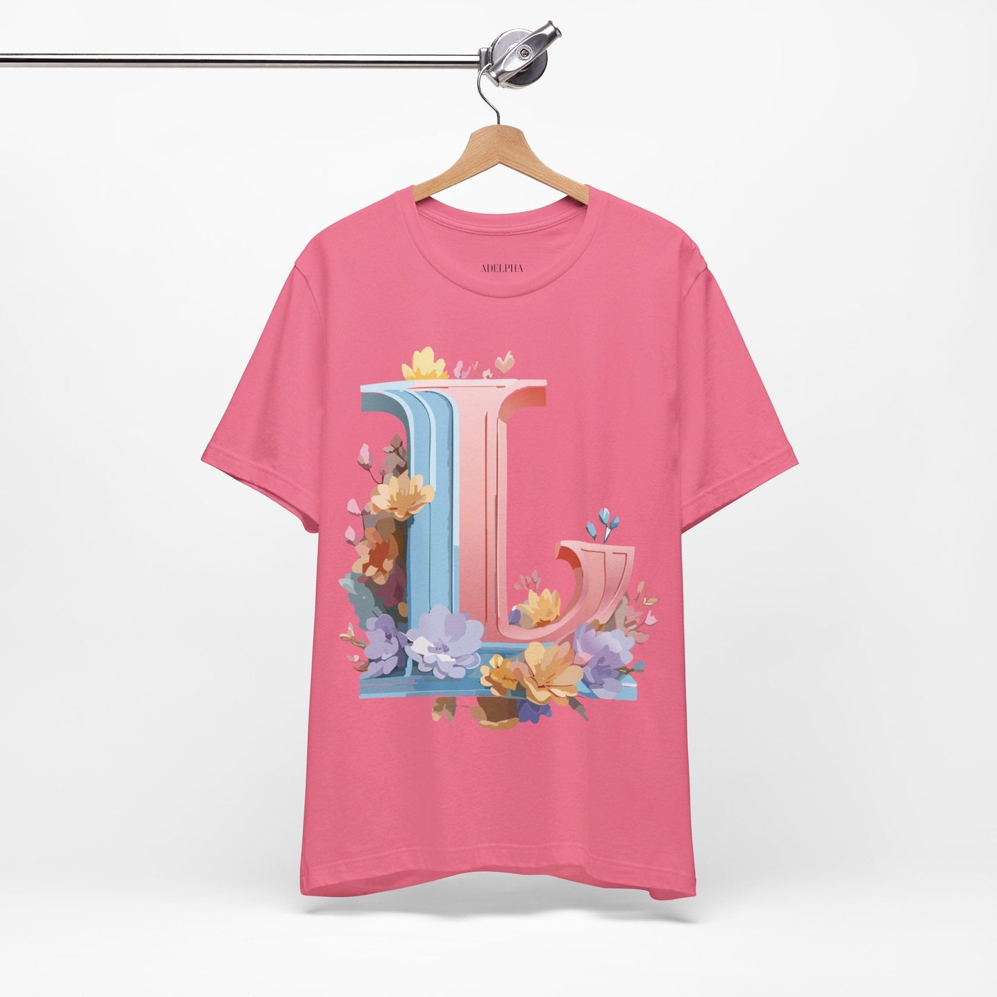 Letter L Shirt Graphic Tee Unisex Short Sleeve Vintage Inspired Artwork Adelpha Premium