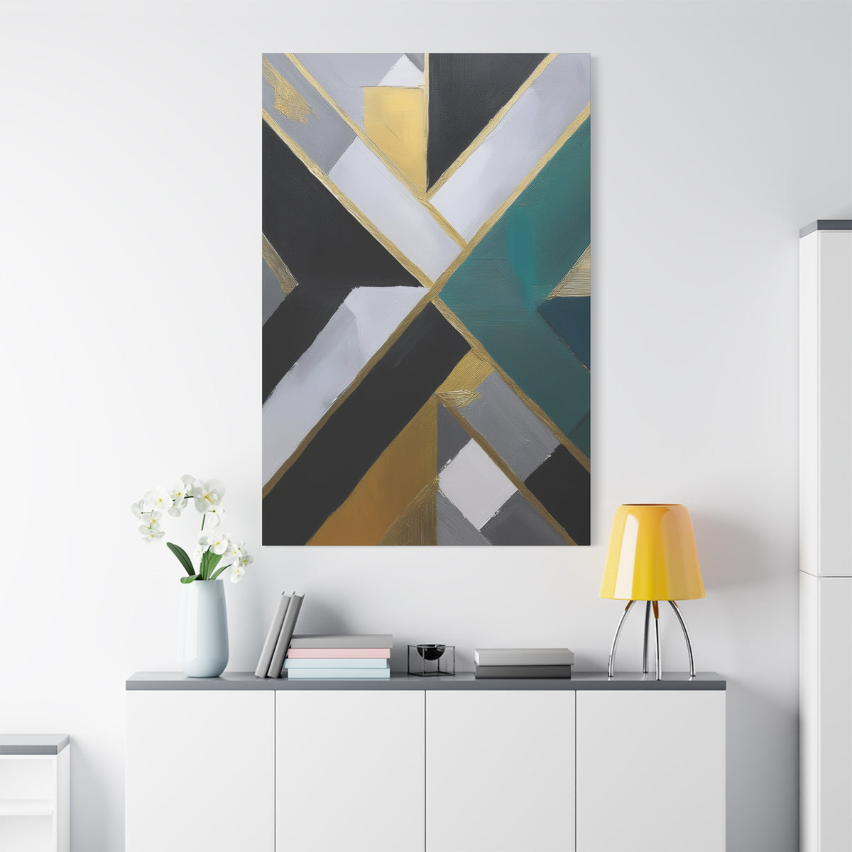 Abstract Geometric Painting Print Canvas 20x24,20x30,24x30 24x32,24x36,30x40 32x48,36x48,40x60 Pine-Wood Inner Frame ABS-76