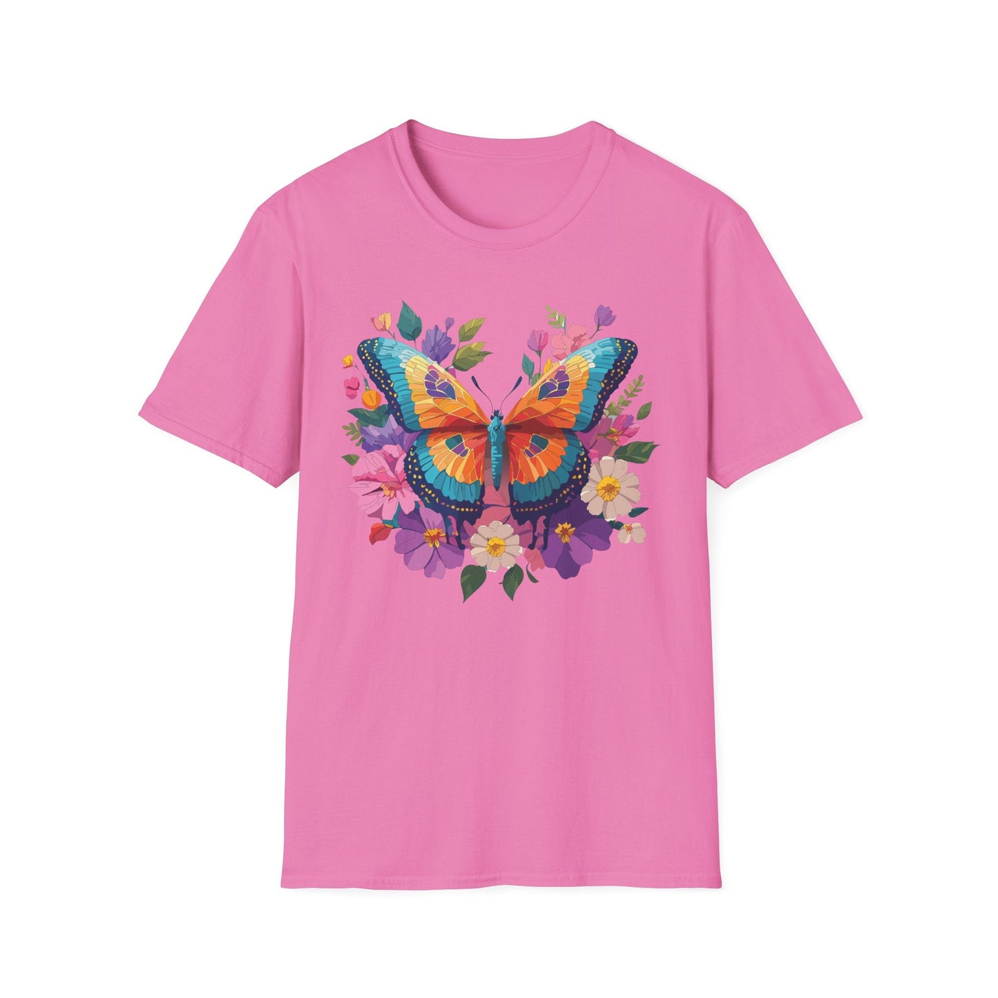 Butterfly Themed Unisex Softstyle T Shirt 100 Cotton Monarch Design Tee Gildan 64000