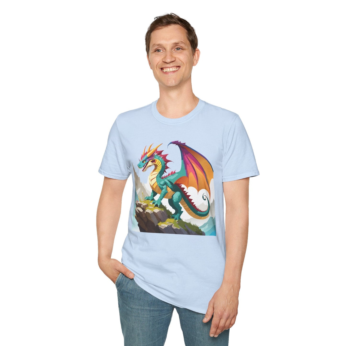Dragon T Shirt Unisex Dragon Shirt With Animal Art Design Softstyle Cotton Tee Shirt