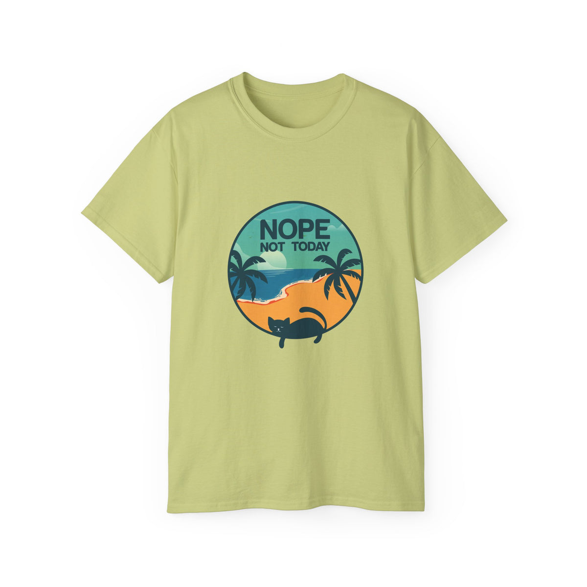 Nope Not Today sloth tee | Tropical palm sunset shirt