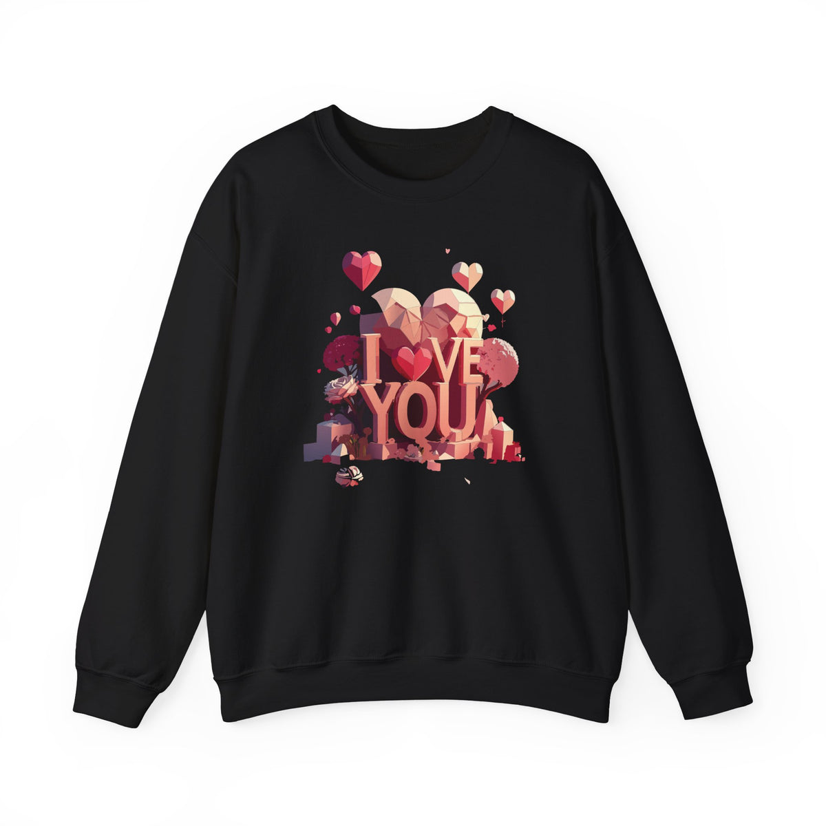 Unisex Big Heart Love Sweatshirt, Love Heart Sweatshirt, Floral Love Sweatshirt, 50/50 Cotton-Poly Valentine's Day Sweatshirt 10