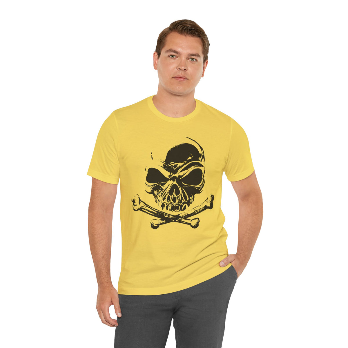 Black Skull Graphic Design Tee, Skull Shirt, Vintage Tees, Art Design T-Shirt, Vintage Graphic Tee, Art Shirts with Skulls