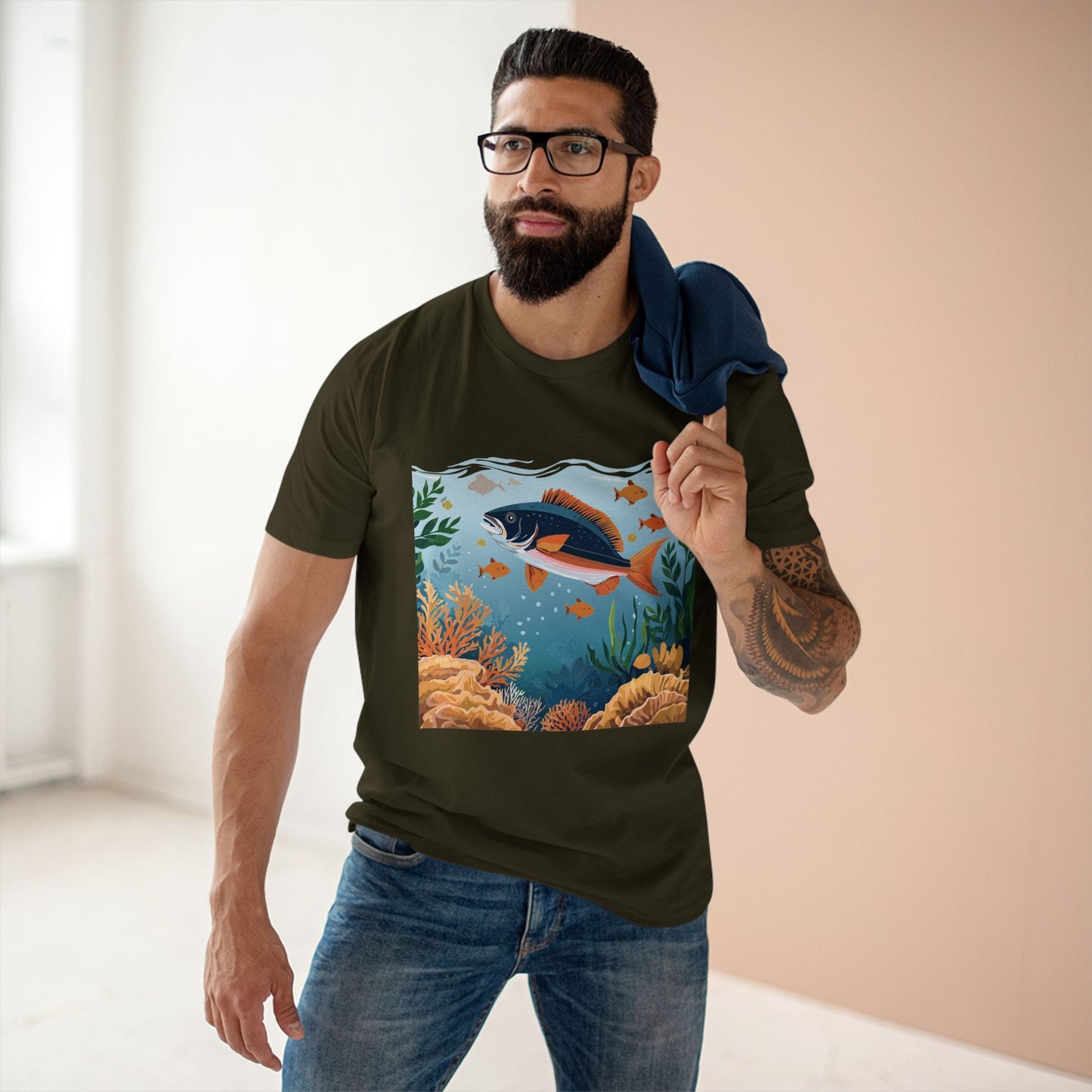 Ocean Shirt Unisex Premium Cotton Tee With Original Art Design From Retro2Nova Art Collection