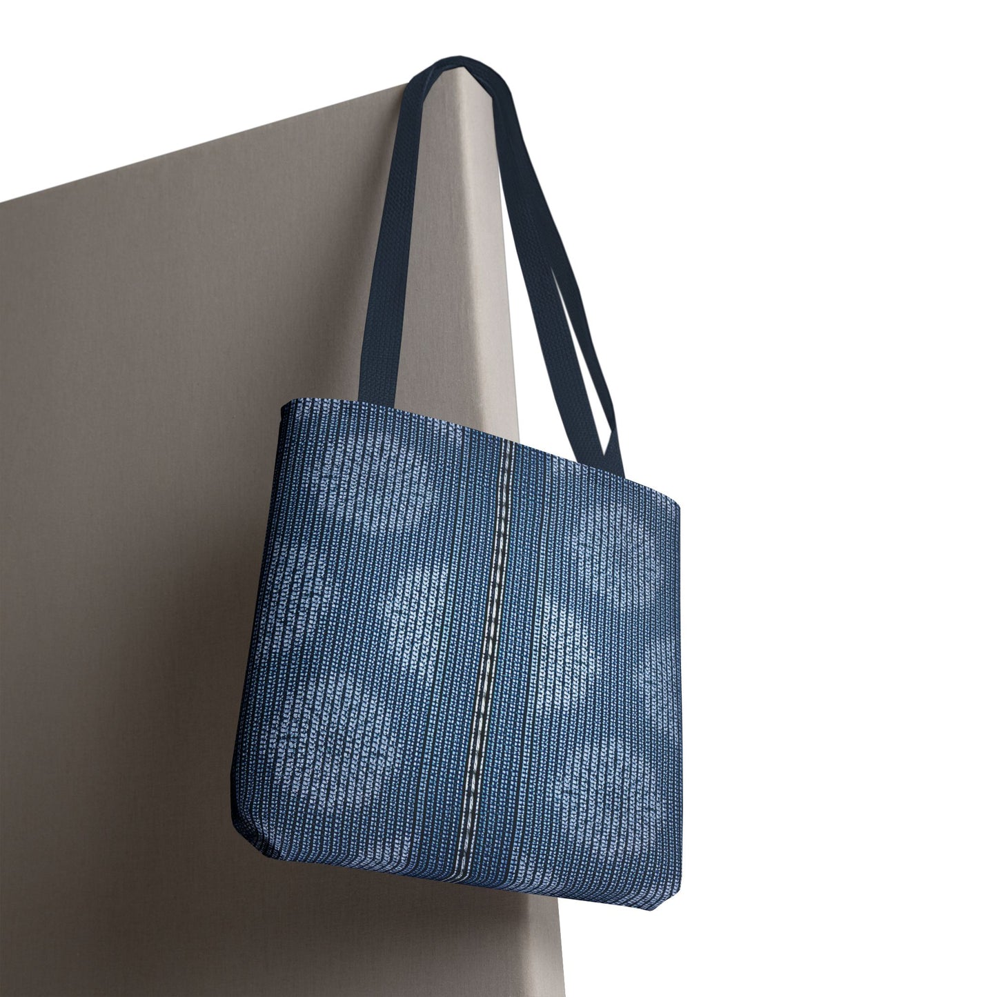 Denim Fabric Imitation Print Unisex Canvas Bag Poly Spun 3 Sizes Tote Bag 109