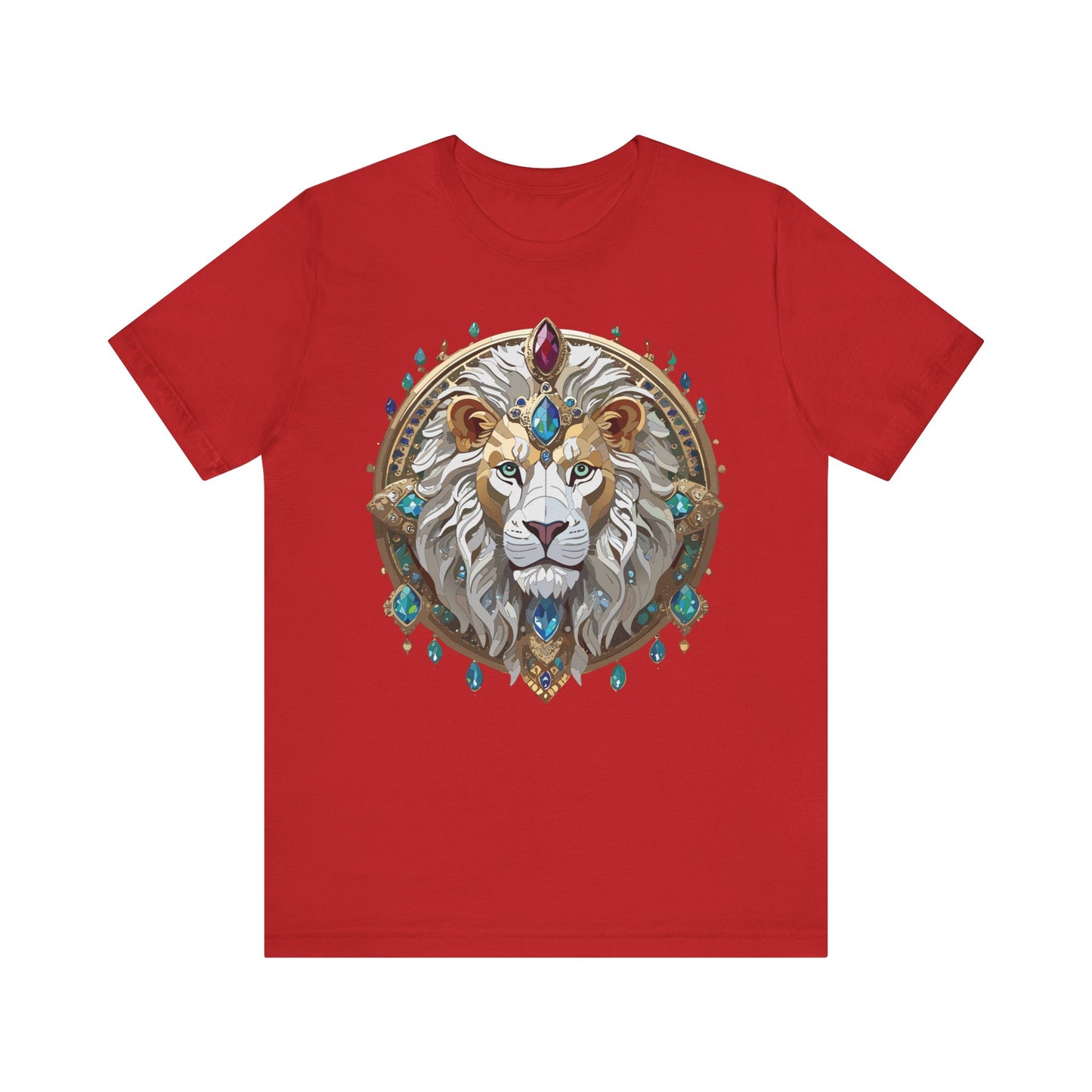 Unisex Lion Graphic Tee, Animal Shirt, Tee Shirt with Lion, Medallion T-Shirt, Animal Medallion Tees
